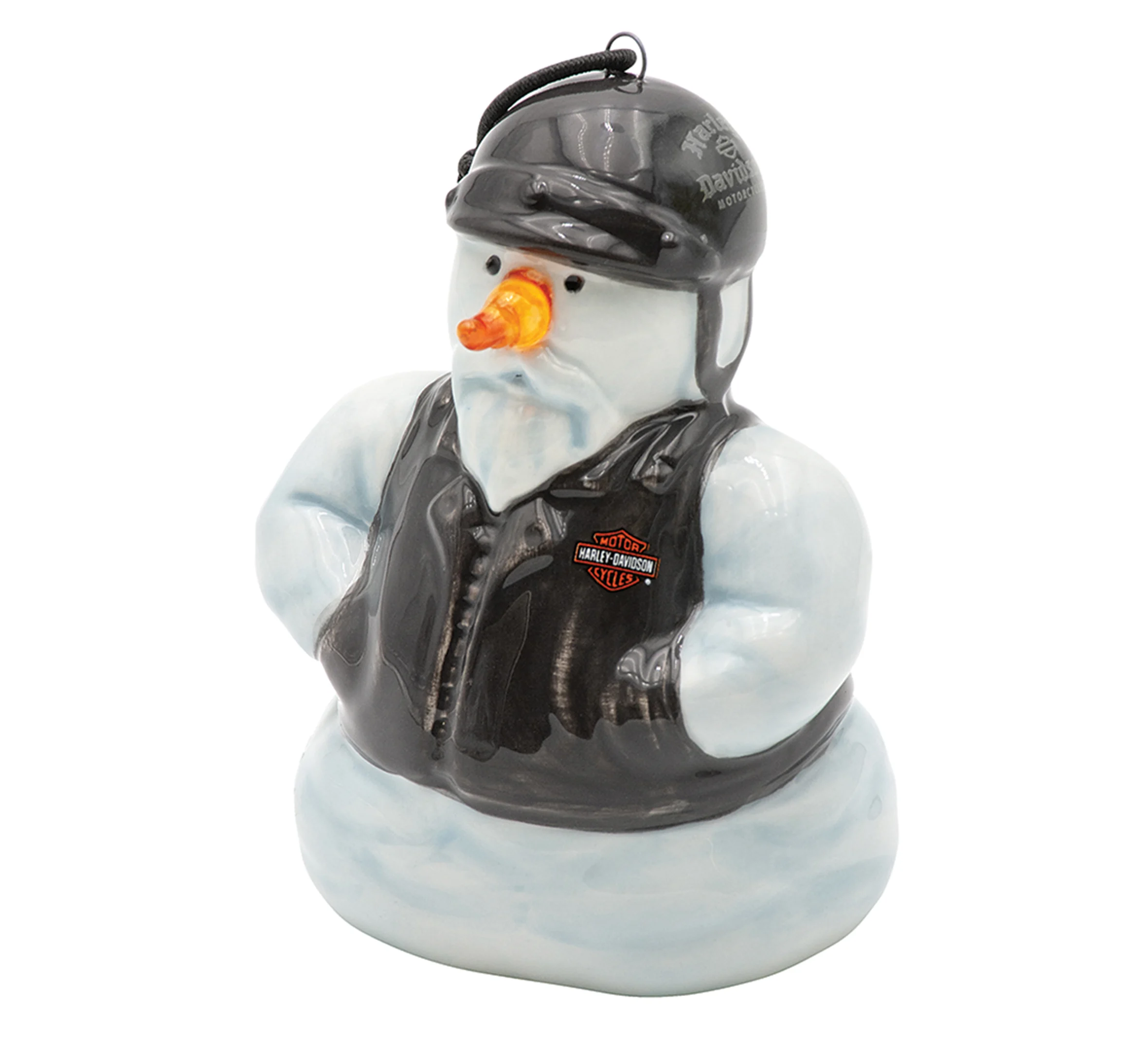 Biker Snowman LED Ornament