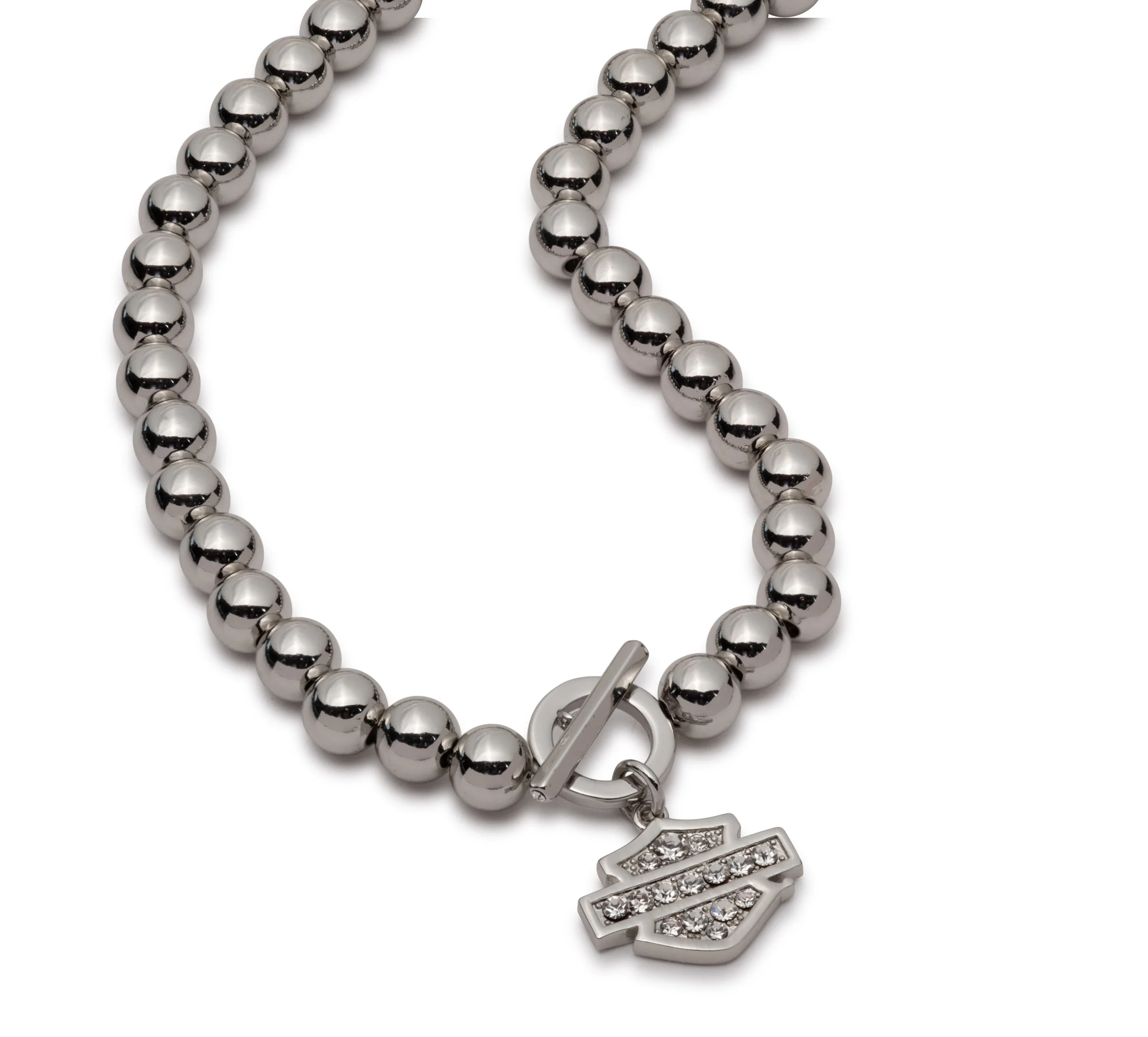 Women's 16" Bar & Shield Bead Toggle Necklace
