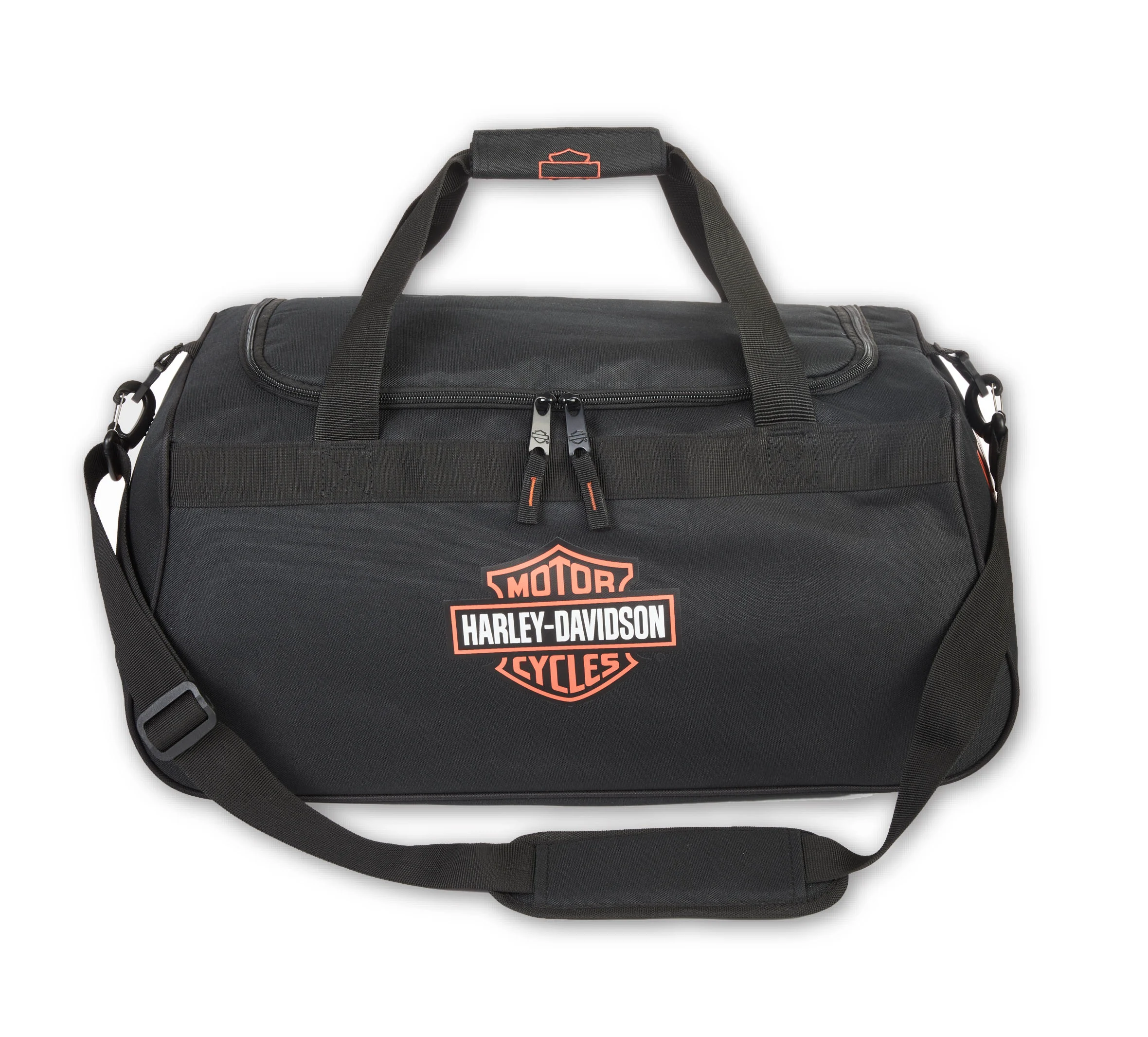 Bar & Shield Logo Duffel in Black/Orange