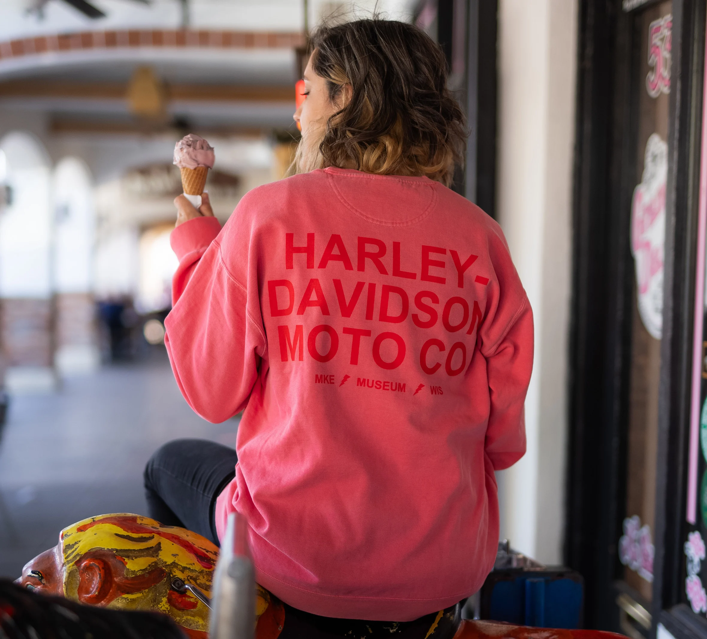 Oversized H-D Moto Co. Print Crew