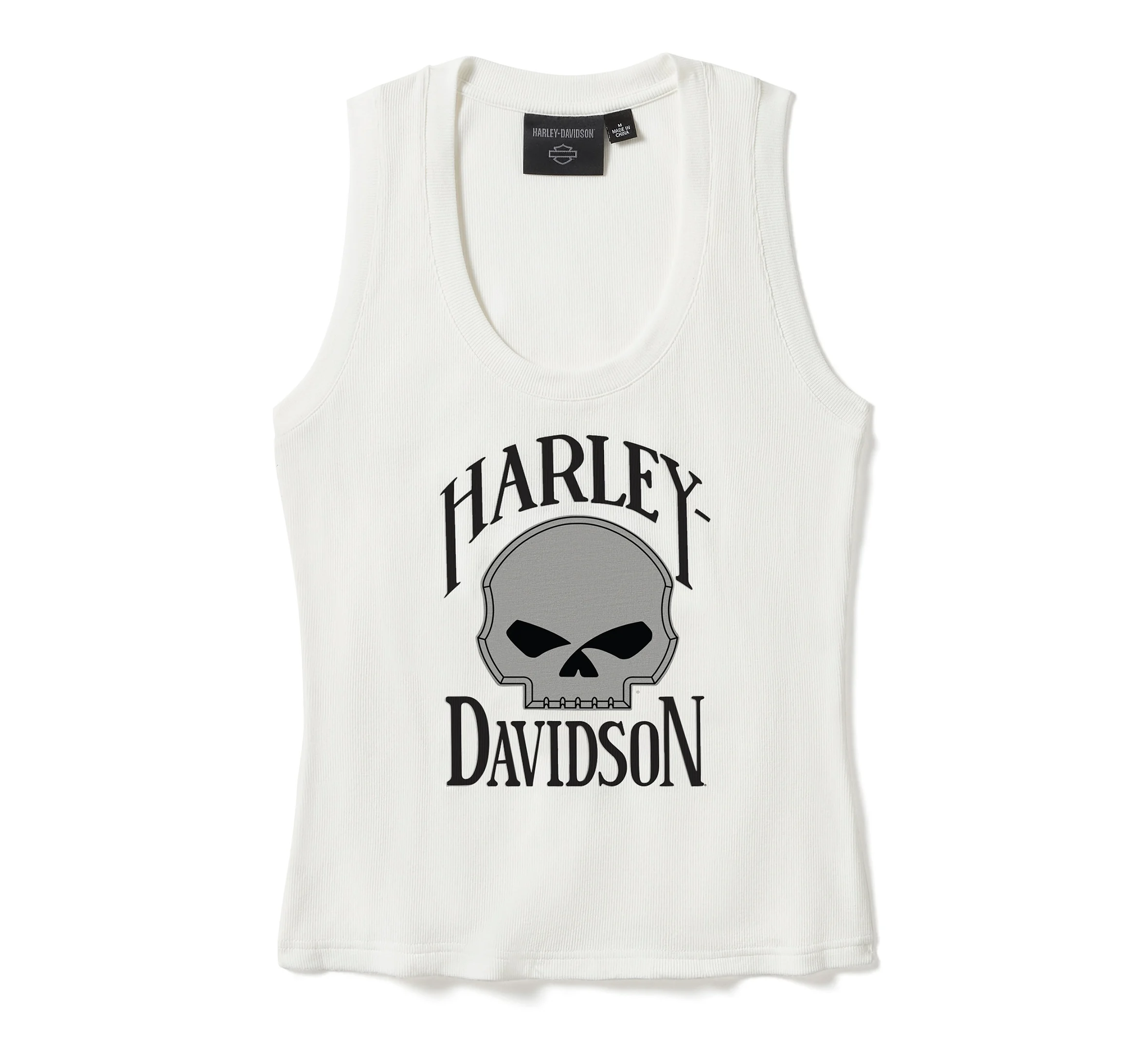 Women's Willie G Skull Ribbed Tank - Cloud Dancer