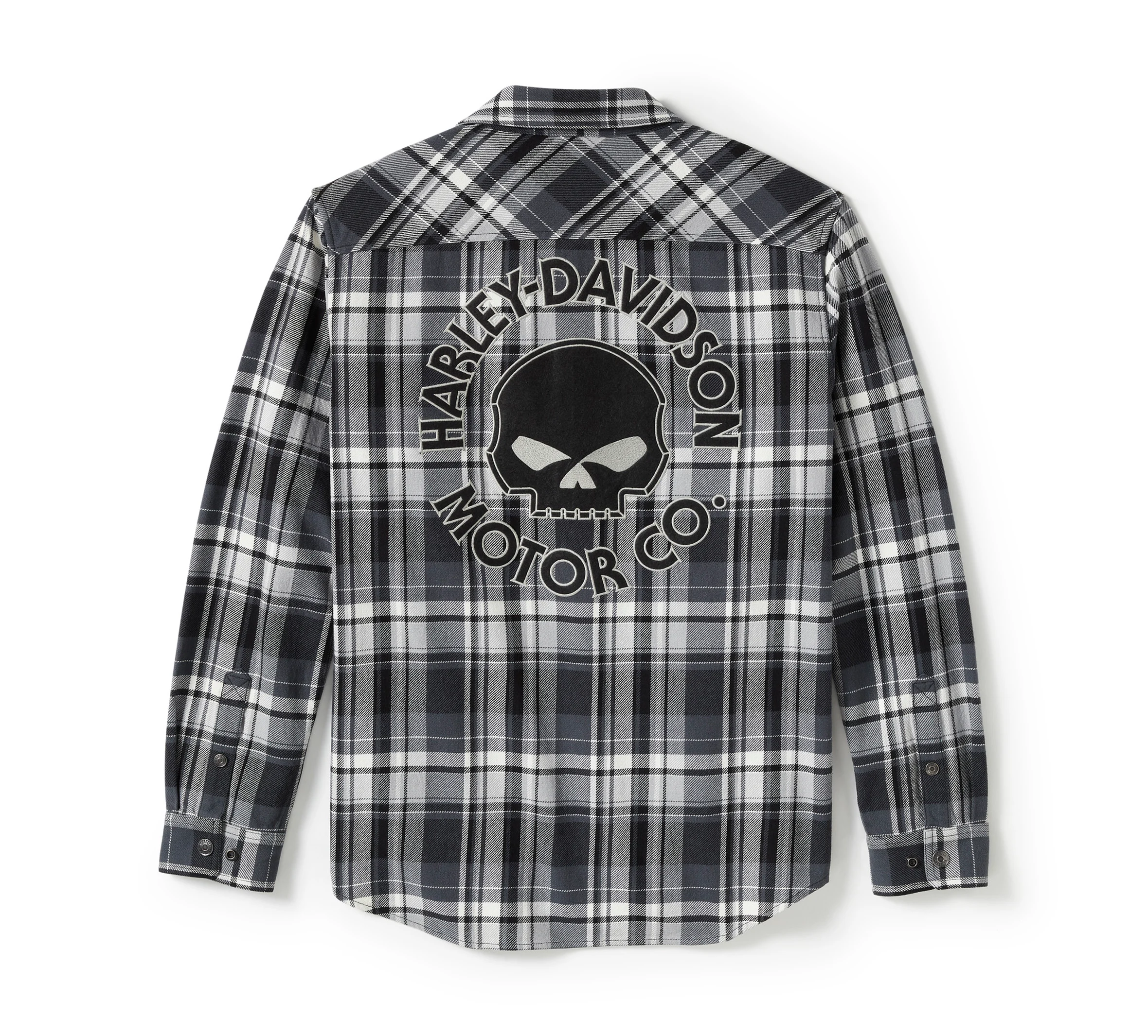 Men's Willie G Skull Plaid Long Sleeve Shirt