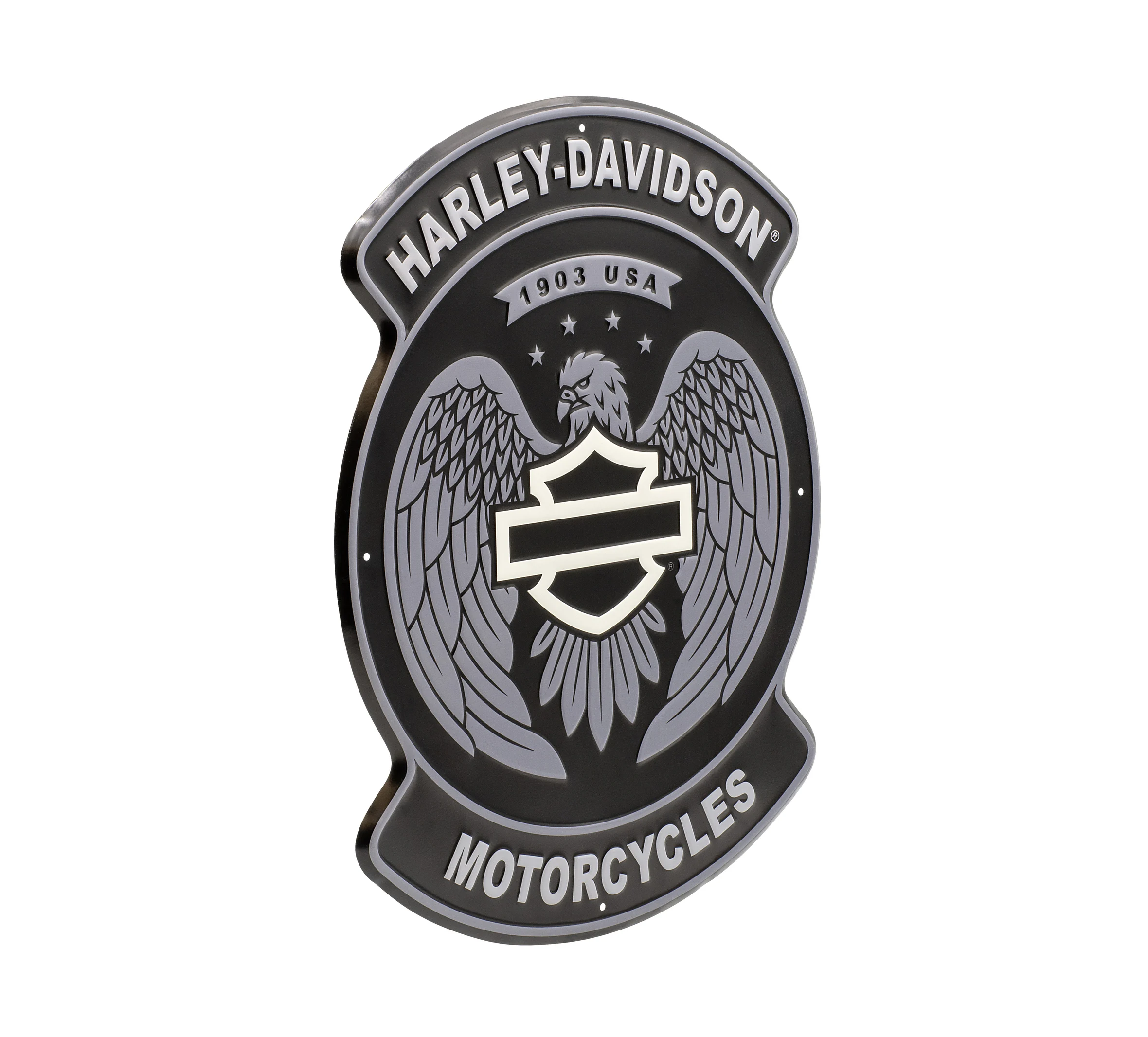 Open Bar & Shield Eagle Metal Sign