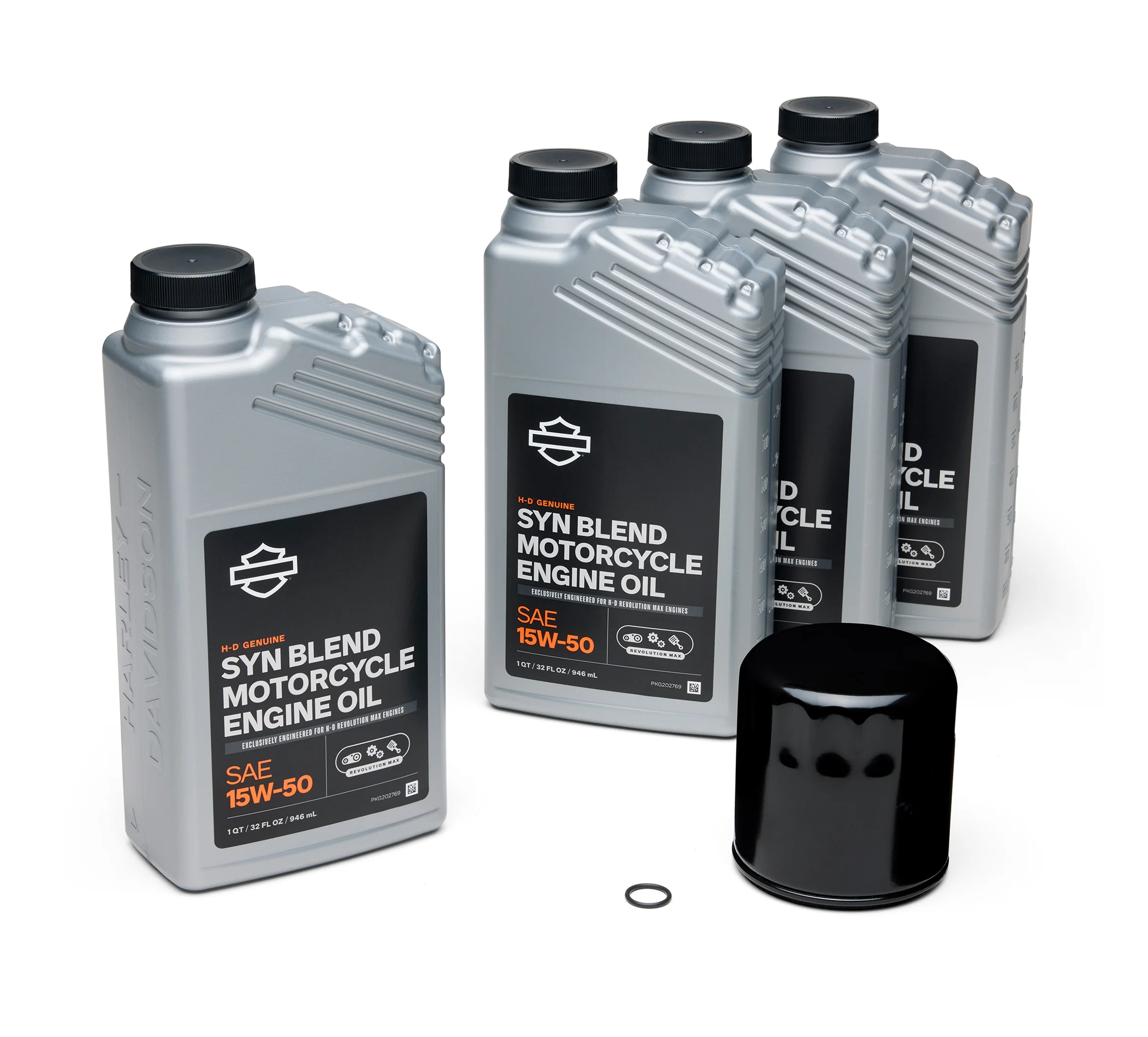 4 Qt. Harley-Davidson Genuine SYN Blend Motorcycle Oil Change Kit