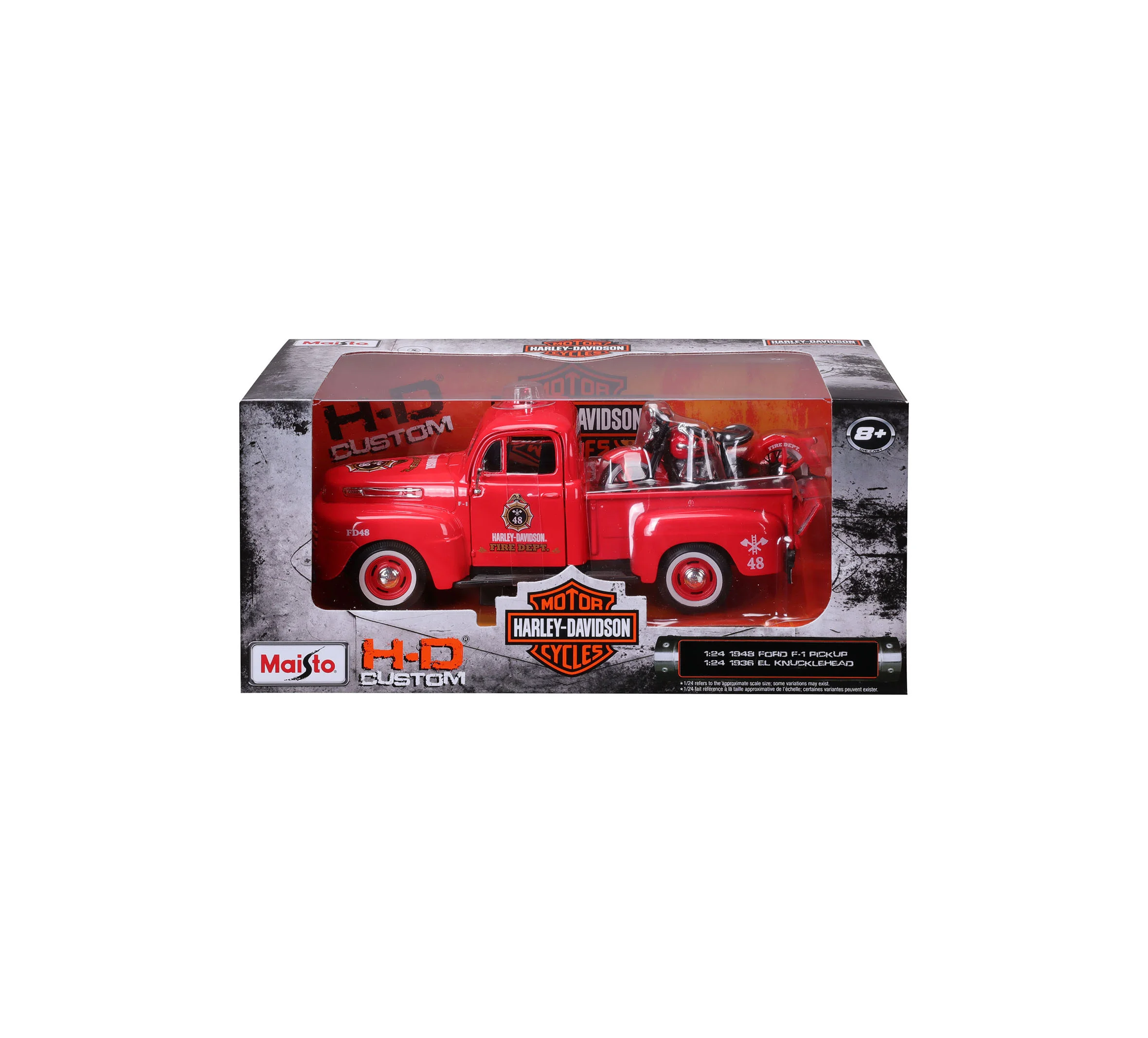 H-D 1:24 Scale Diecast '36 EL Knucklehead + 1948 Ford F-1