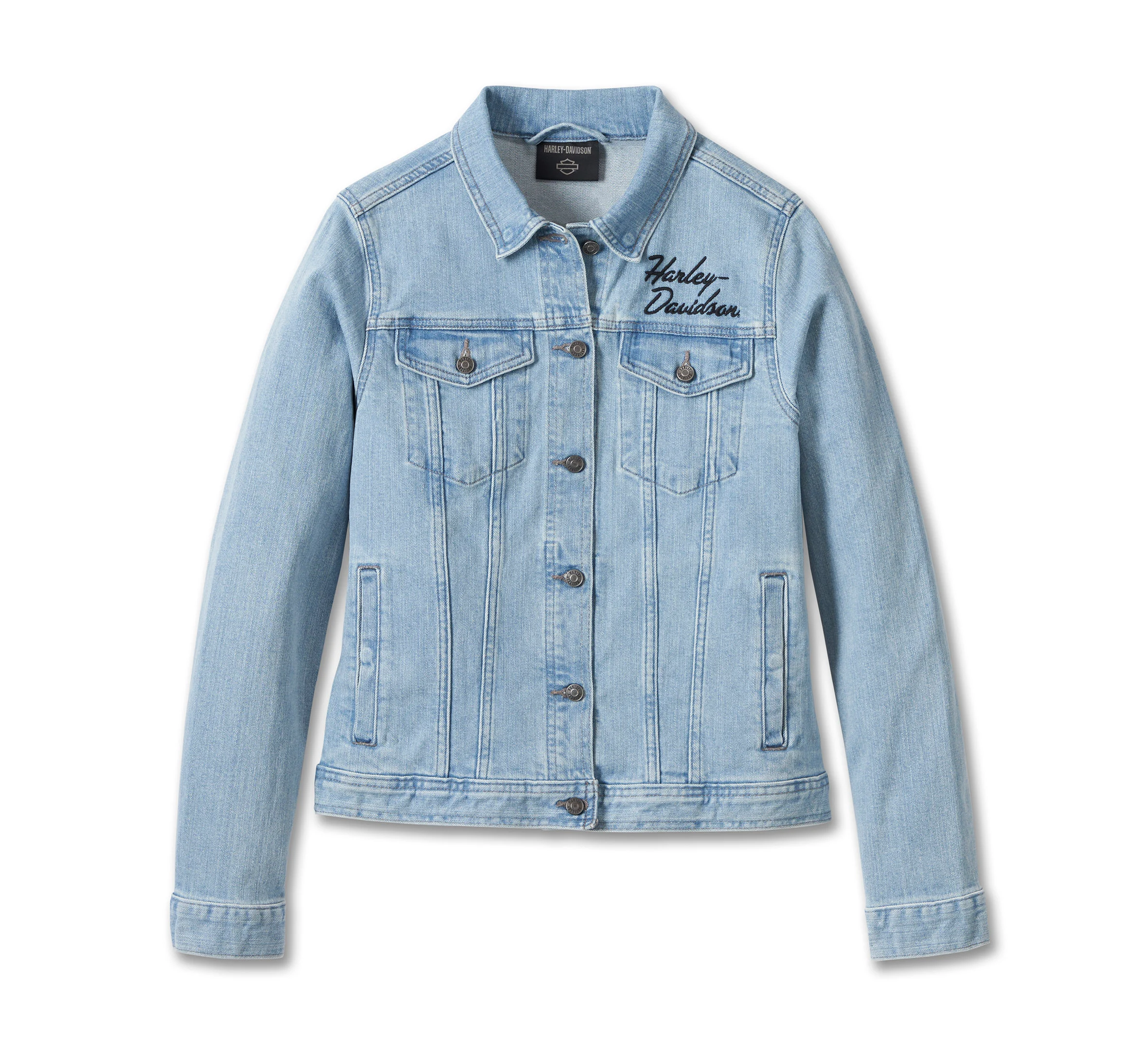 Women's Silver Wing Stretch Denim Jacket - Light Indigo
