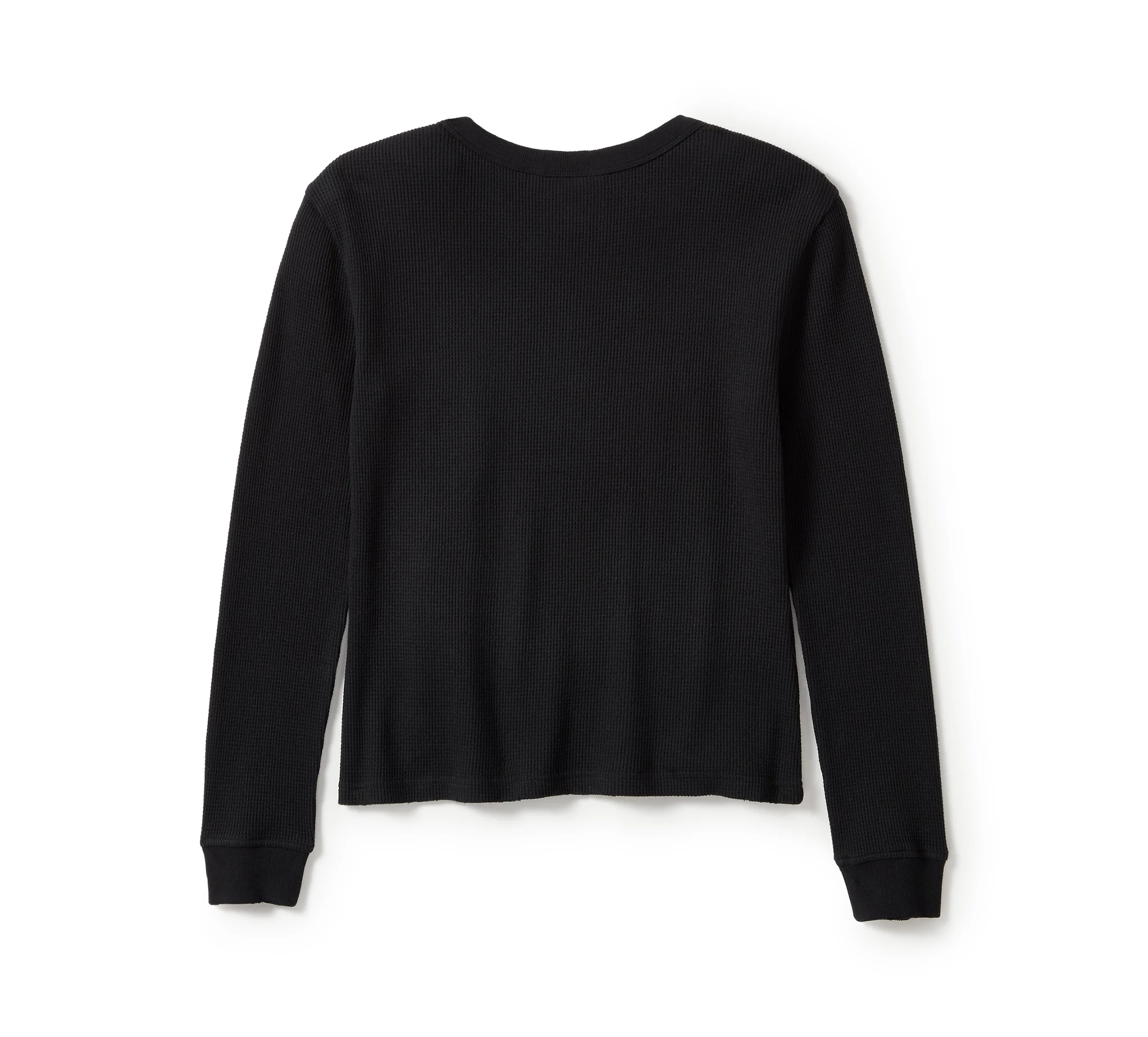 Women's Neon Eagle Distressed Waffle Knit Long Sleeve - Harley Black