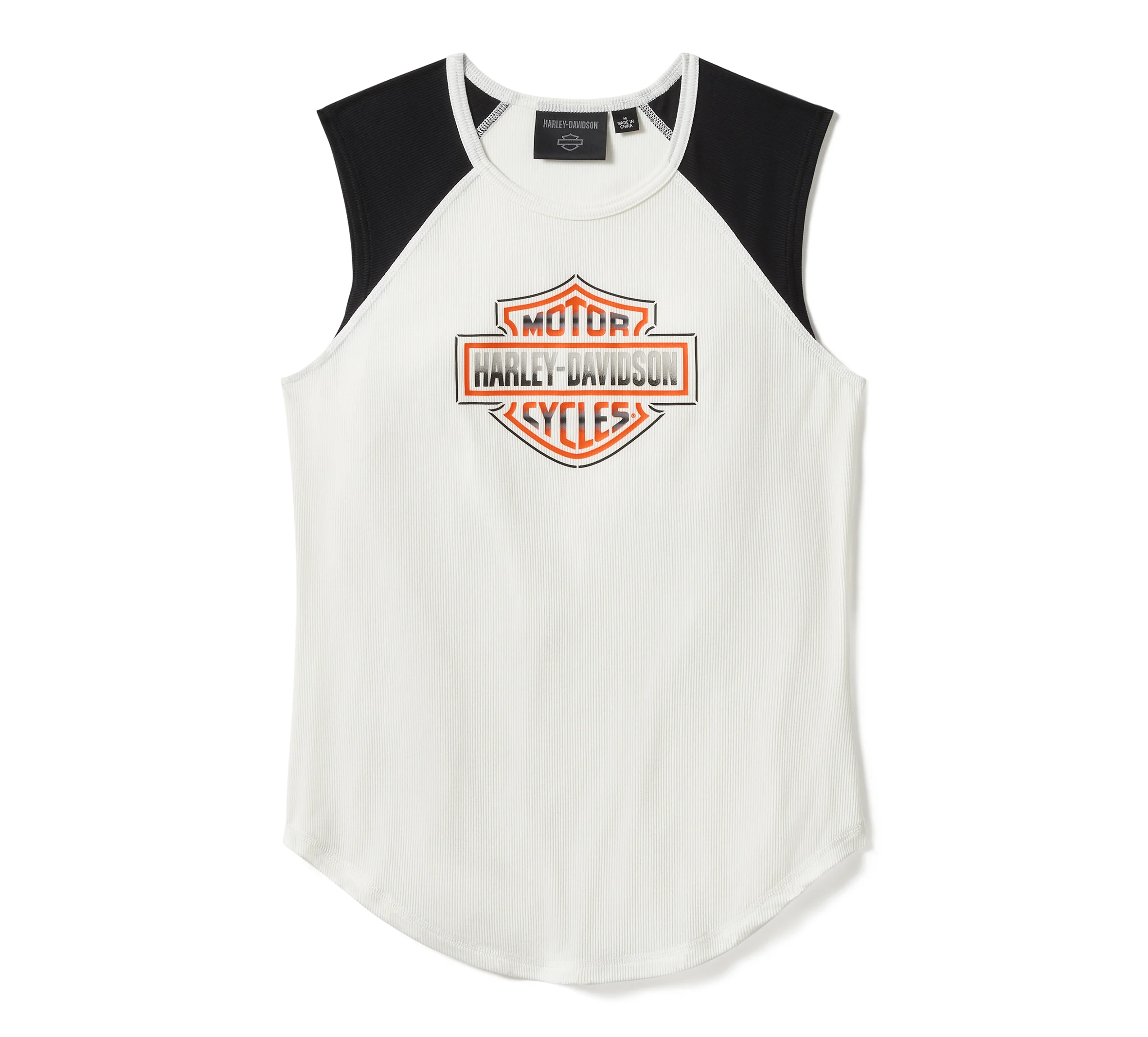 Women's Chrome Evo Raglan Tank - Colorblock - Cloud Dancer & Harley Black