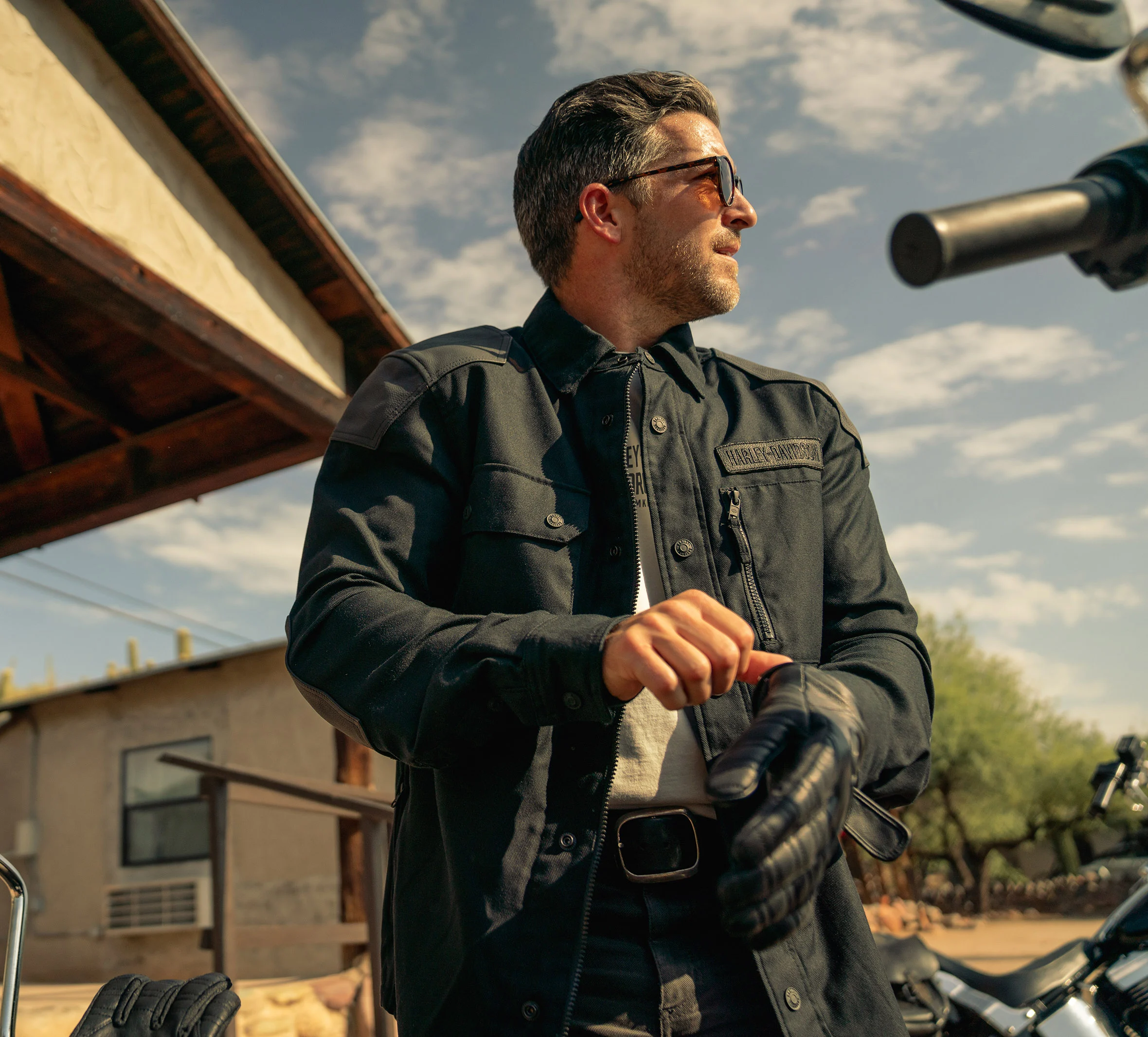 Willie G Skull Graphic Operative 2.0 Riding Shirt Jacket