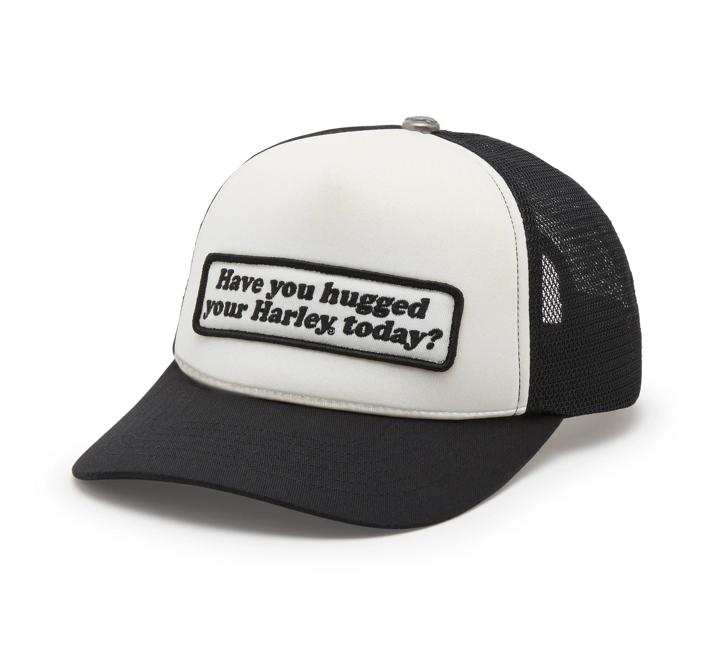 Hug a Harley Trucker Cap - Colorblock - Harley Black & Cloud Dancer