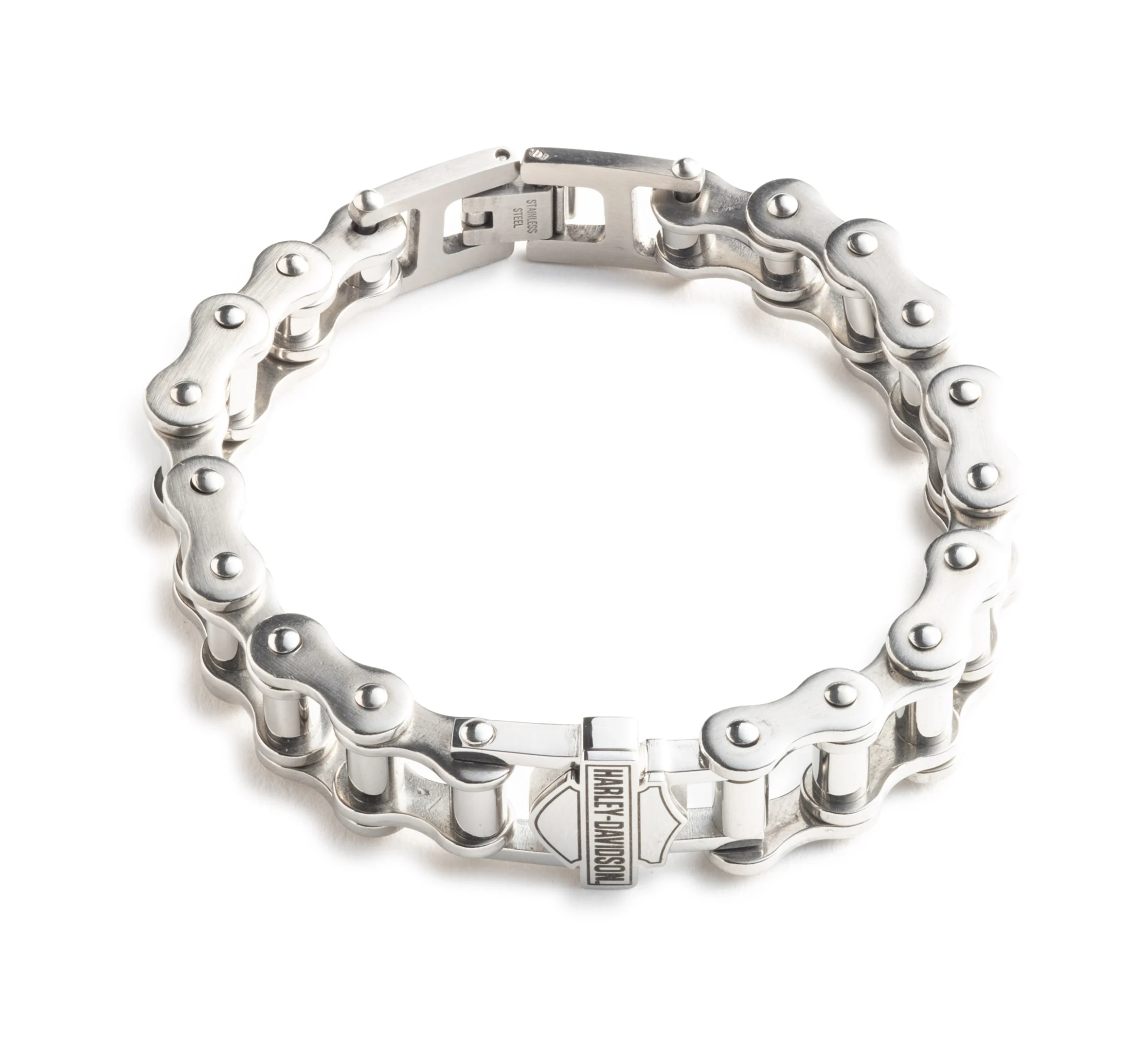 Men's 9" Bar & Shield Bike Chain Bracelet