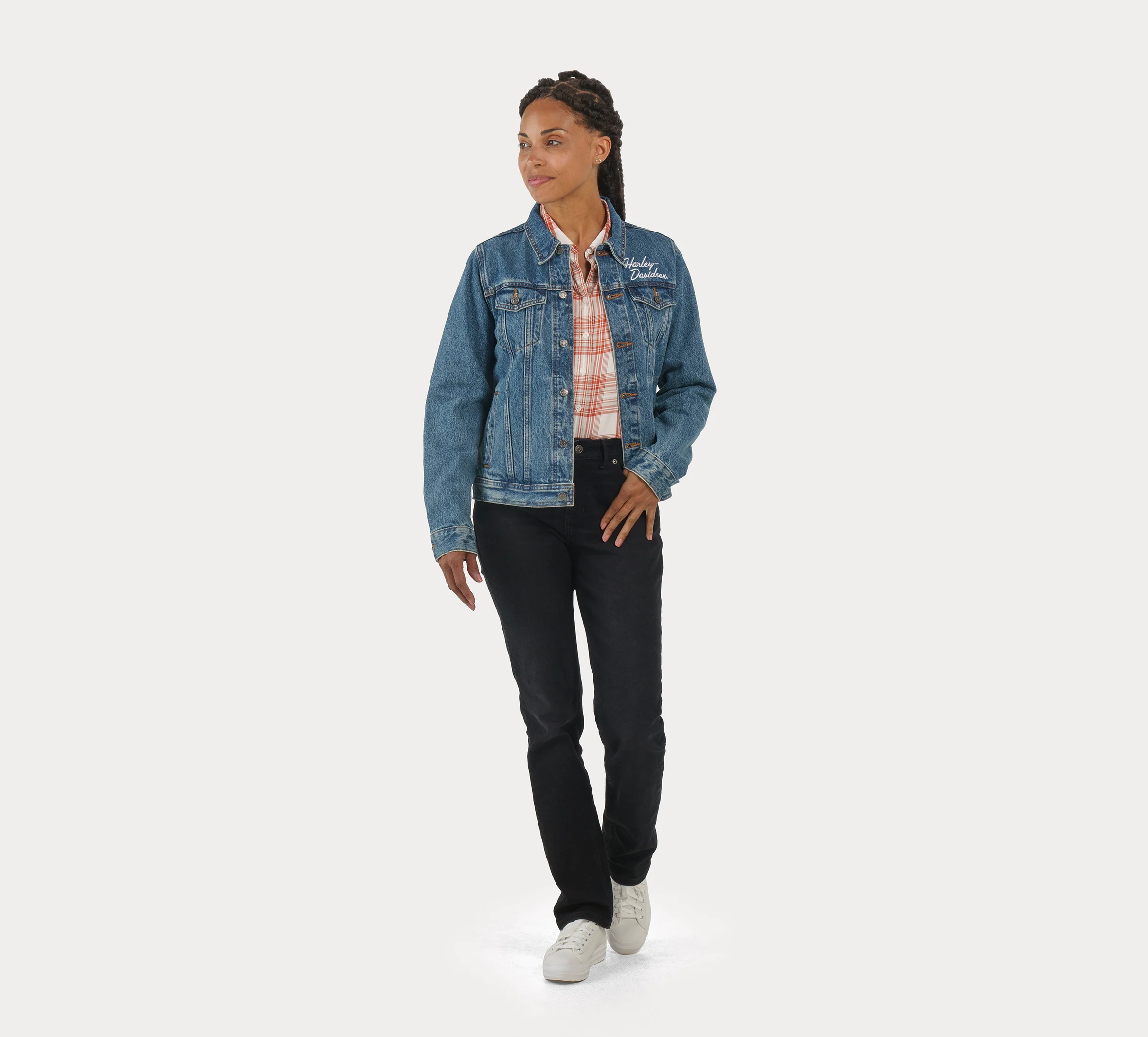 Women's Essential Bar & Shield Denim Jacket - Medium Indigo