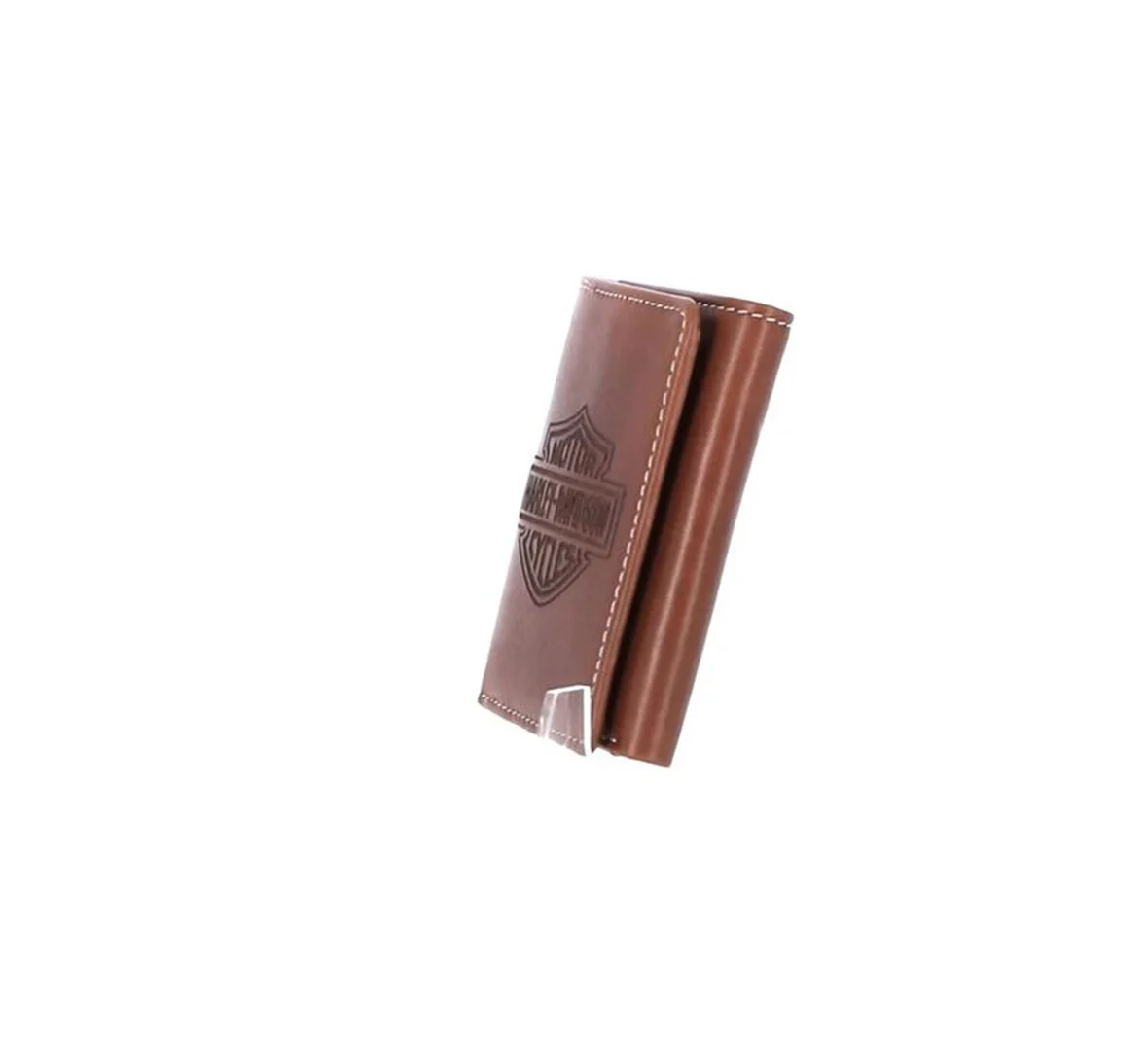 Laser Logo Trifold Wallet - Cognac