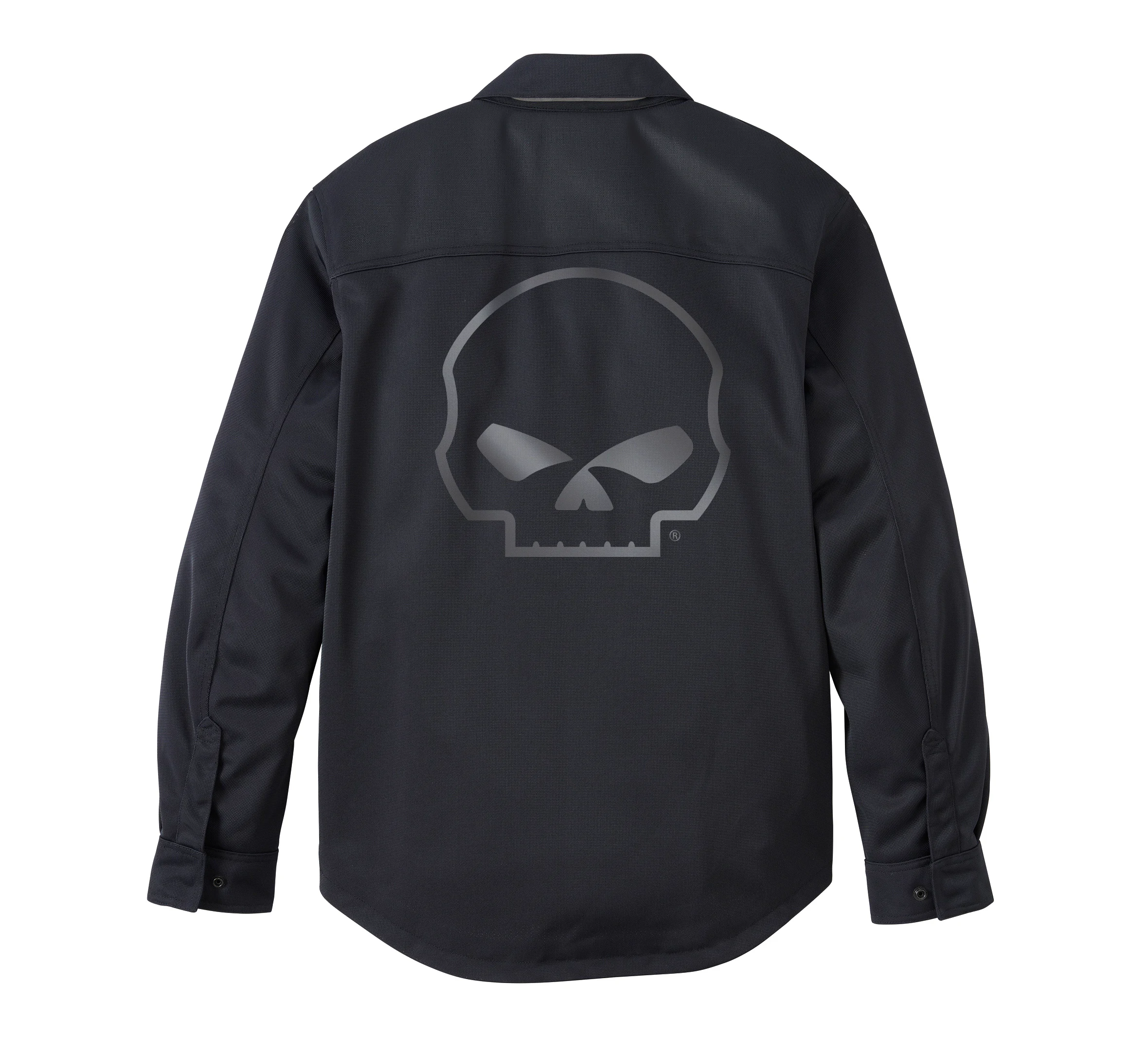 Men's Willie G Skull Graphic Mesh Operative Riding Shirt Jacket