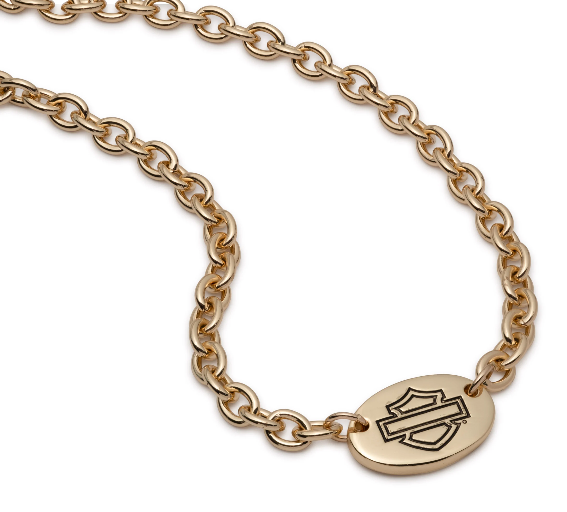 Women's 16" Oval Chain Bar & Shield Necklace