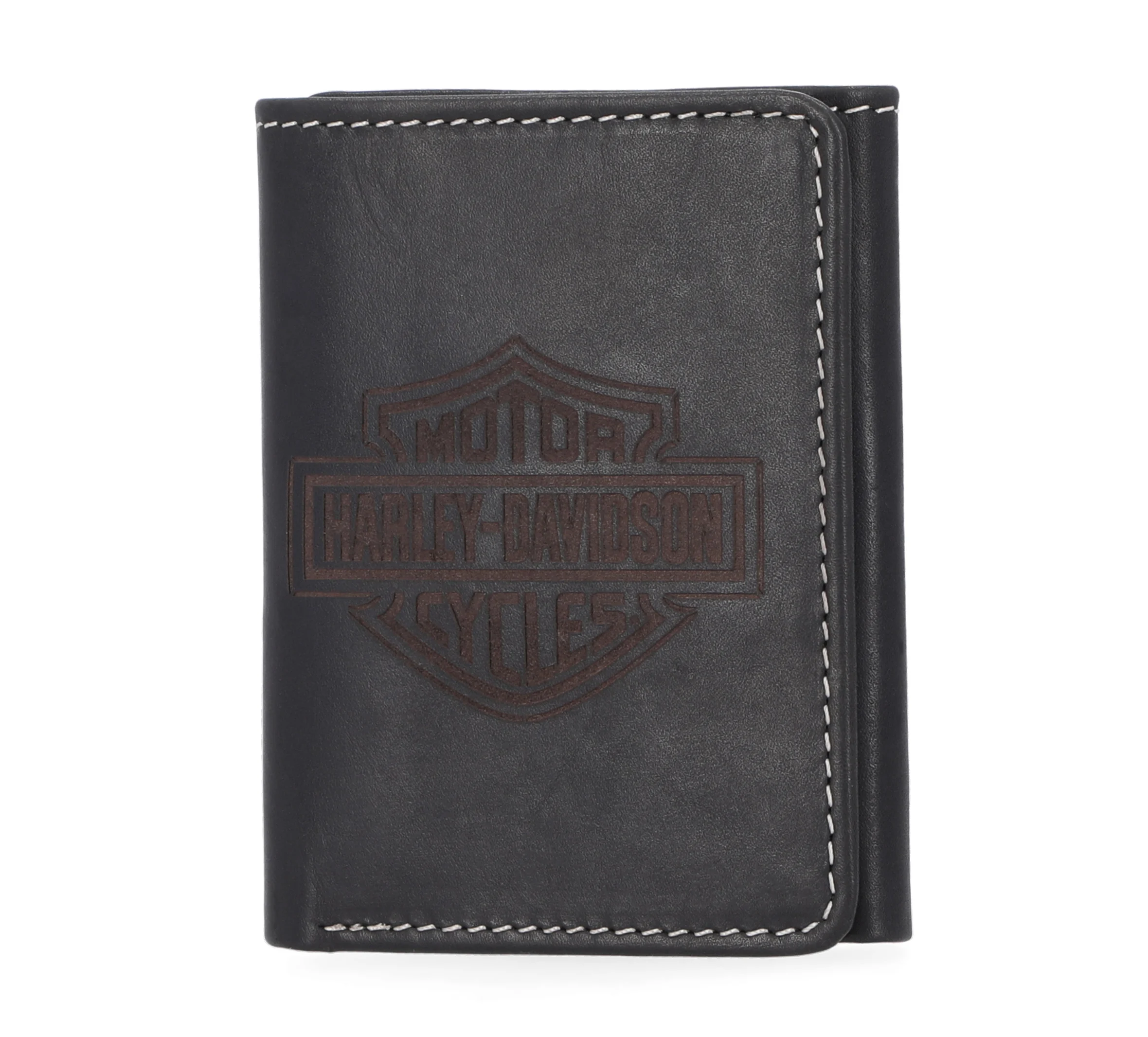 Laser Logo Trifold Wallet - Black