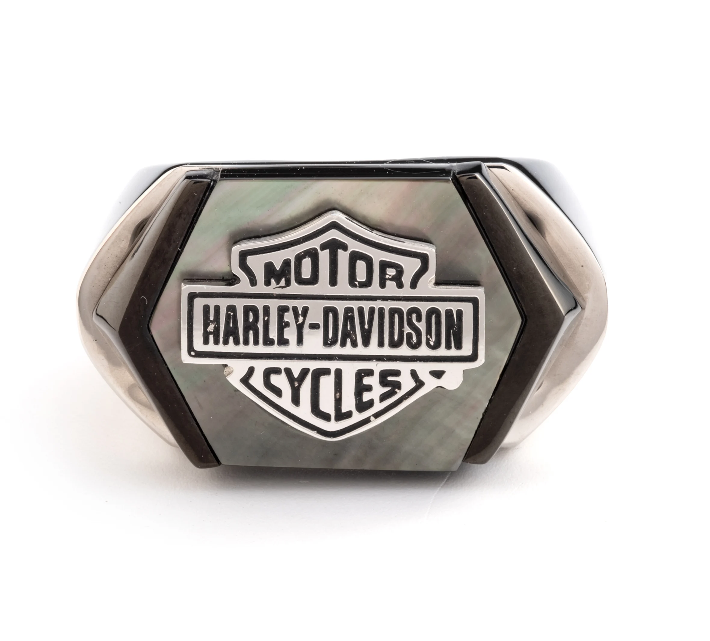 Men's Bar & Shield Large Logo Ring