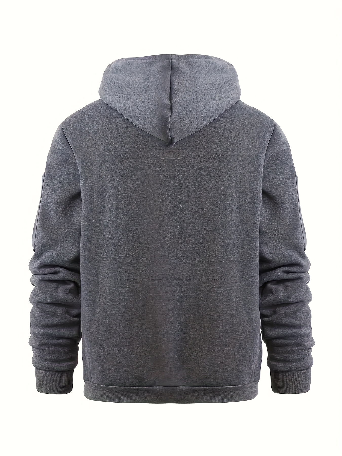 Polyester Machine Washable Men's Casual Hooded Jacket - Zip-Up for Outdoor Sports & Leisure