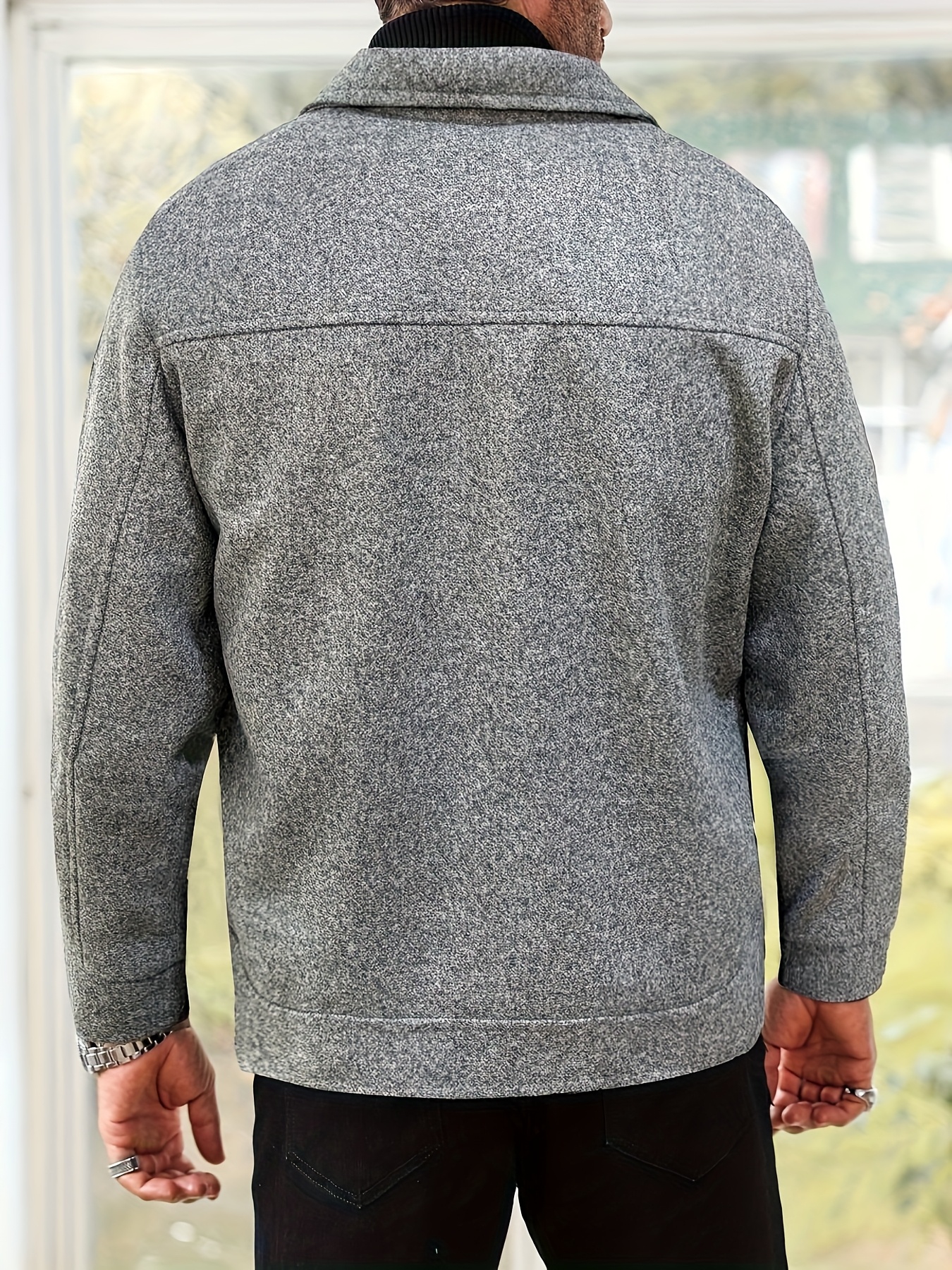 Men'S British Style Casual Jacket - Beige Double-Breasted Blazer with Notch Lapel, Long Sleeves, and Button Details, Perfect for Spring/Fall