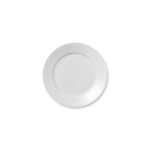 Royal Copenhagen  Hvid Riflet Frokosttallerken, Hvid, Ø22 cm