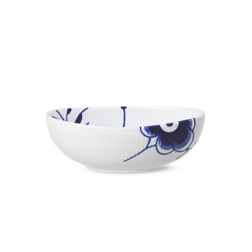 Royal Copenhagen  Blå Mega Riflet Oval Skål, 11,5x15,5 cm