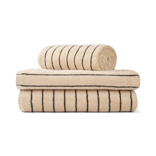 Bongusta  Naram Håndklæde, Creme & Ink, 70x140 cm