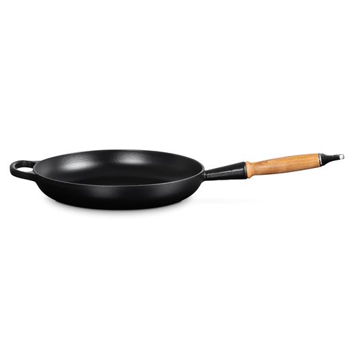 Le Creuset  Signature Støbejerns Stegepande Med Træhåndtag, Matte Black, Ø28 cm