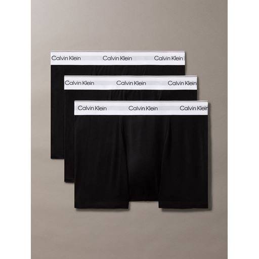 Calvin Klein  Icon Cotton Stretch Relaxed Dart 3-pak Trunks, Black/Black/Black, XXL