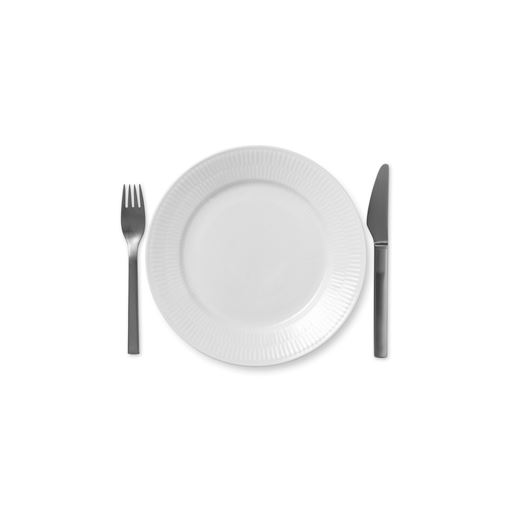 Royal Copenhagen  Hvid Riflet Frokosttallerken, Hvid, Ø22 cm