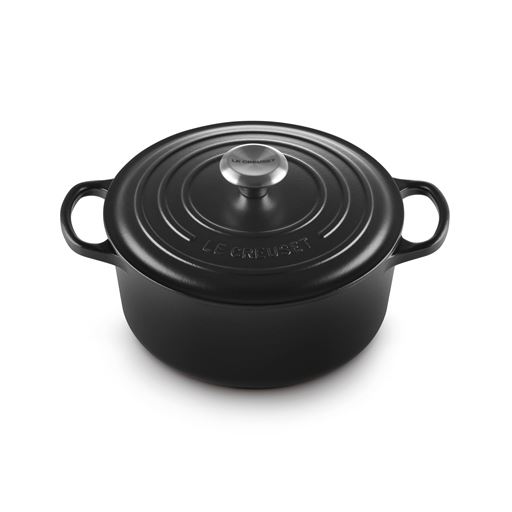 Le Creuset  Signature Rund Støbejernsgryde, Matte Black, 4,2 L
