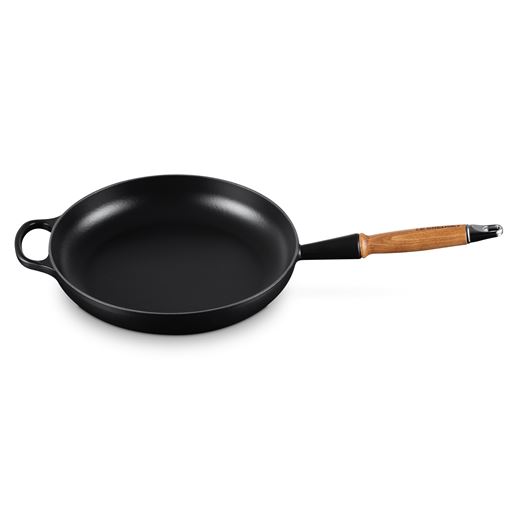 Le Creuset  Signature Støbejerns Stegepande Med Træhåndtag, Matte Black, Ø28 cm