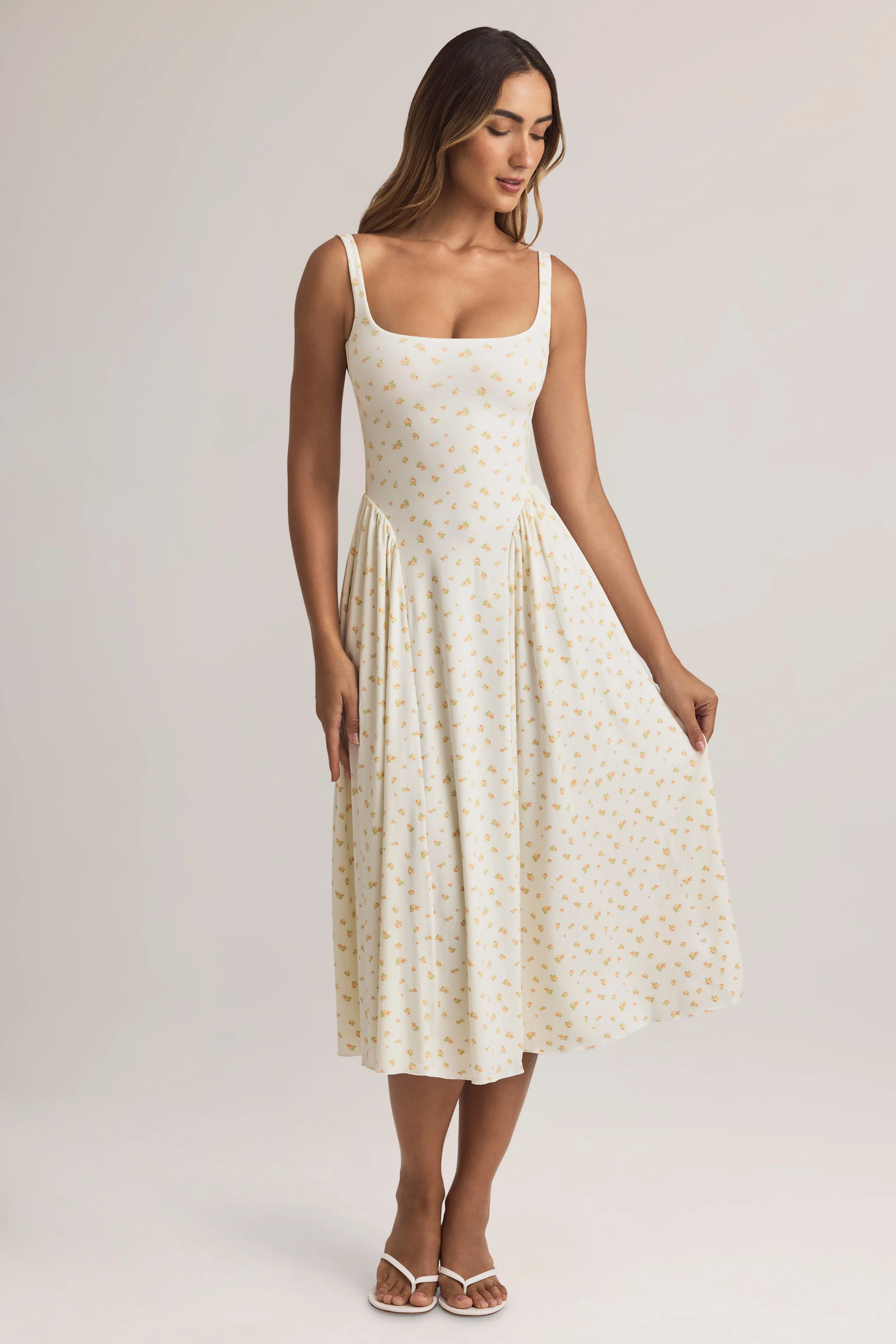 Modal A-Line Midaxi Dress in Floral Print