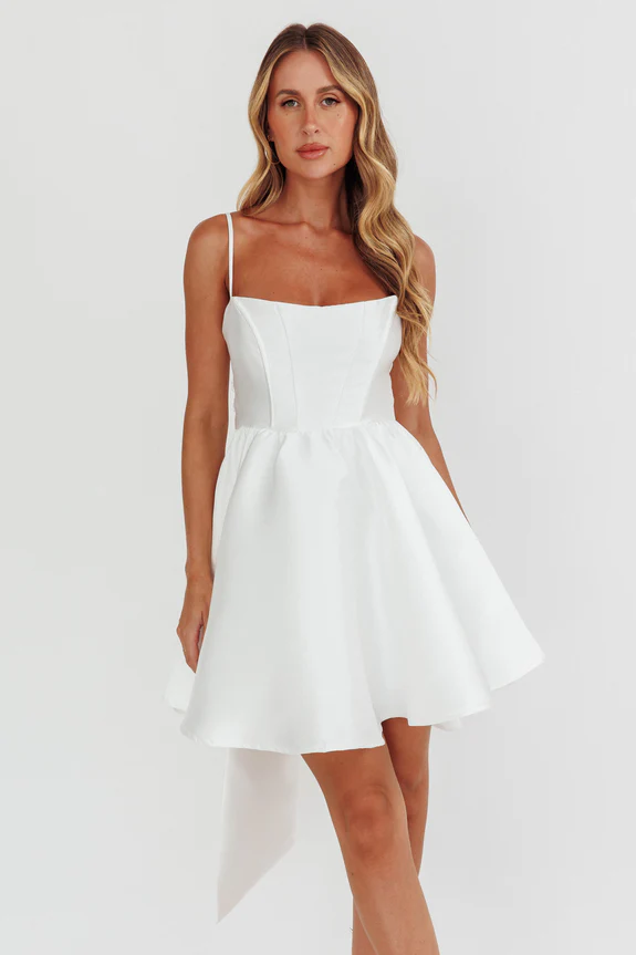 Athens Flared Bow Mini Dress