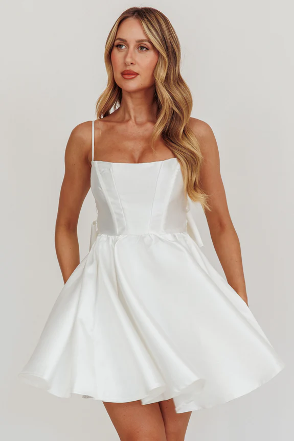 Athens Flared Bow Mini Dress