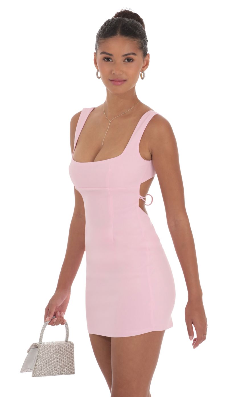 Open Back Bodycon Dress in Pink