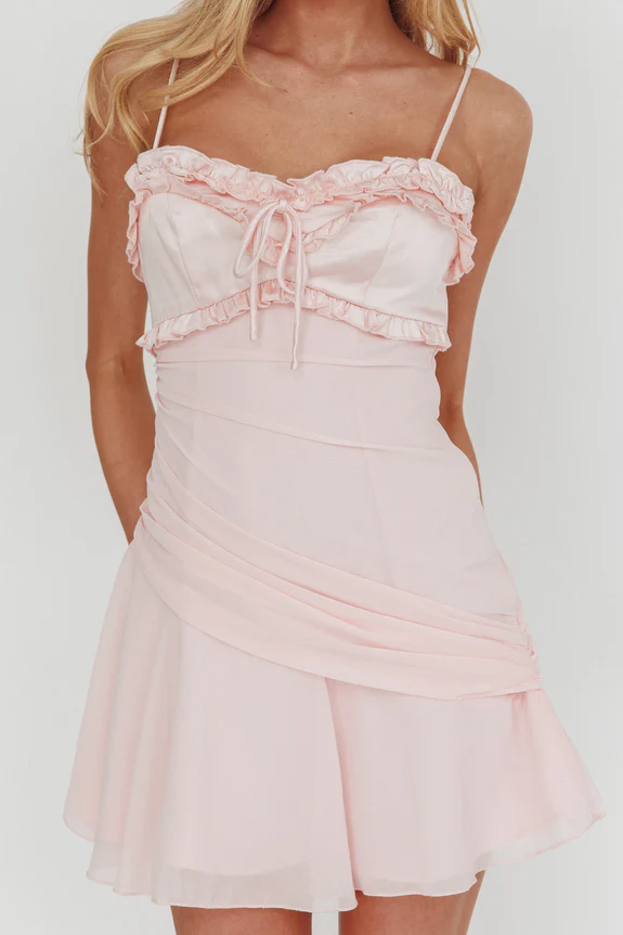 Dainty Frill Trim Mini Dress