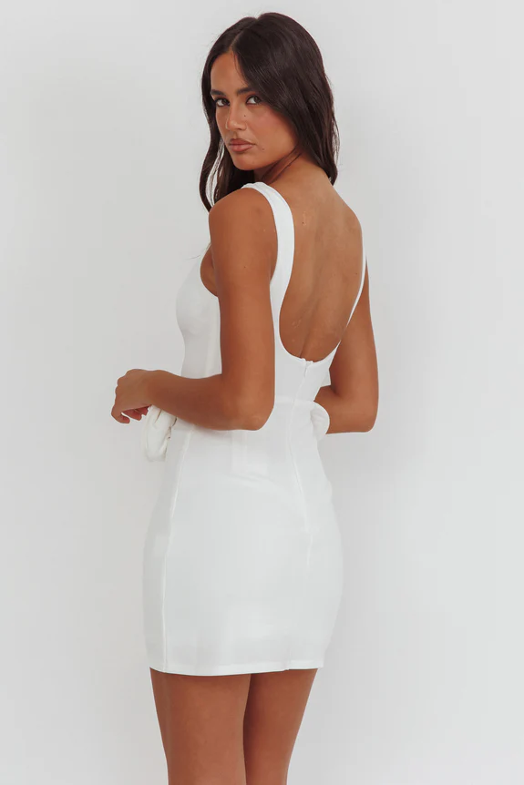 Goldy Rose Waist Decoration Mini Dress