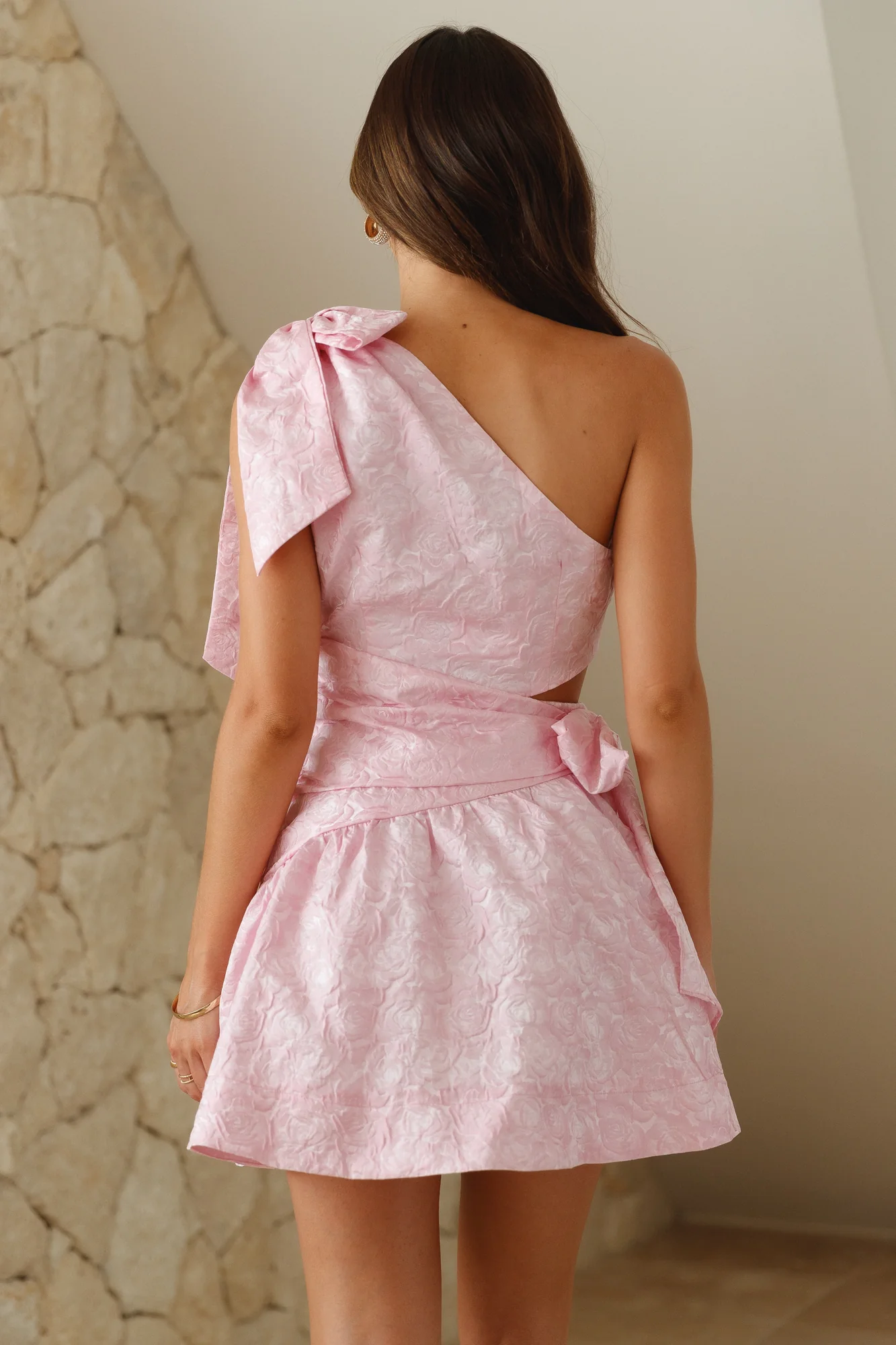 Sprinkled With Love One Shoulder Mini Dress Yellow