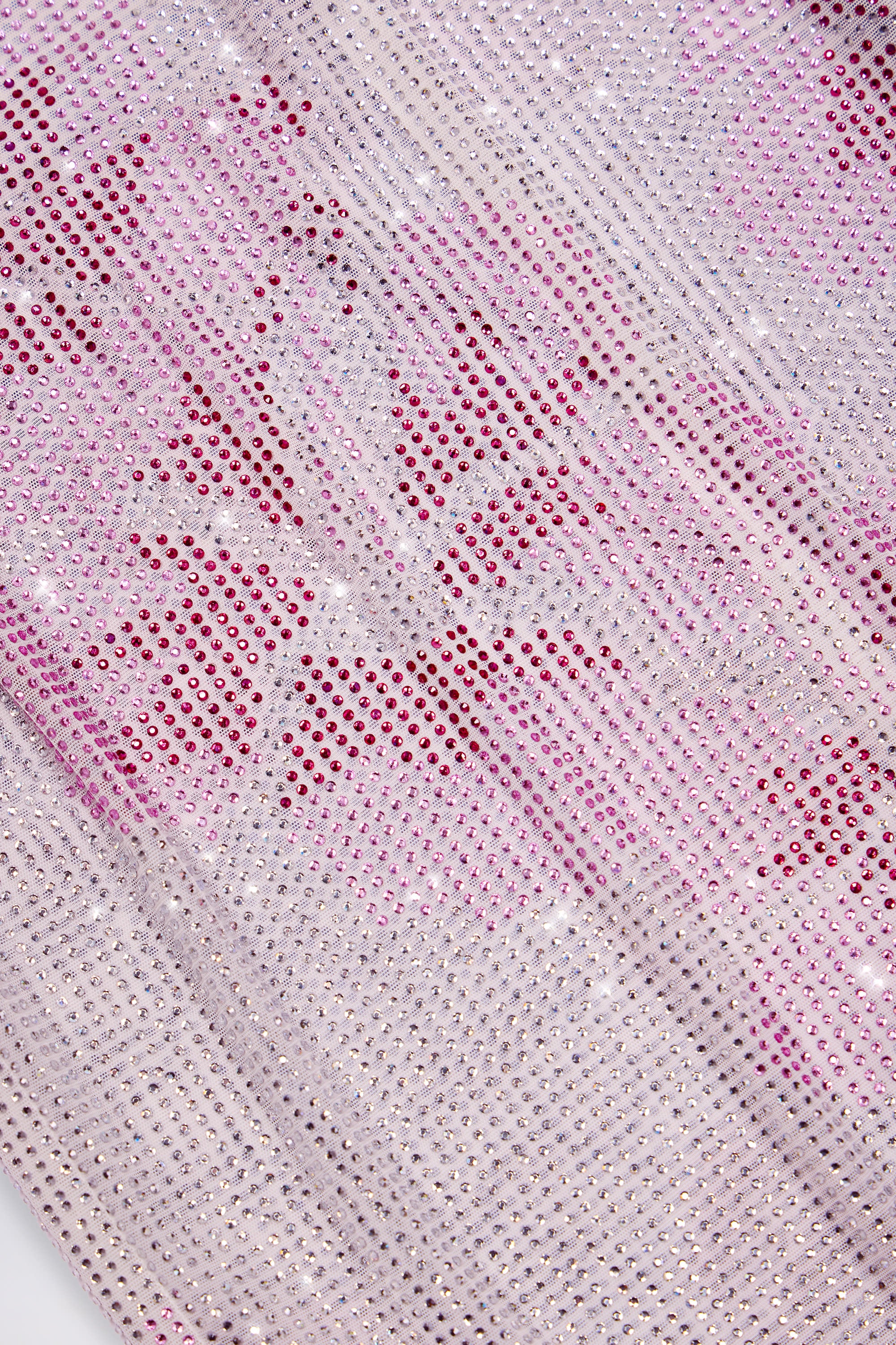 Embellished Cowl-Neck Maxi Dress in Pink and White Hotfix