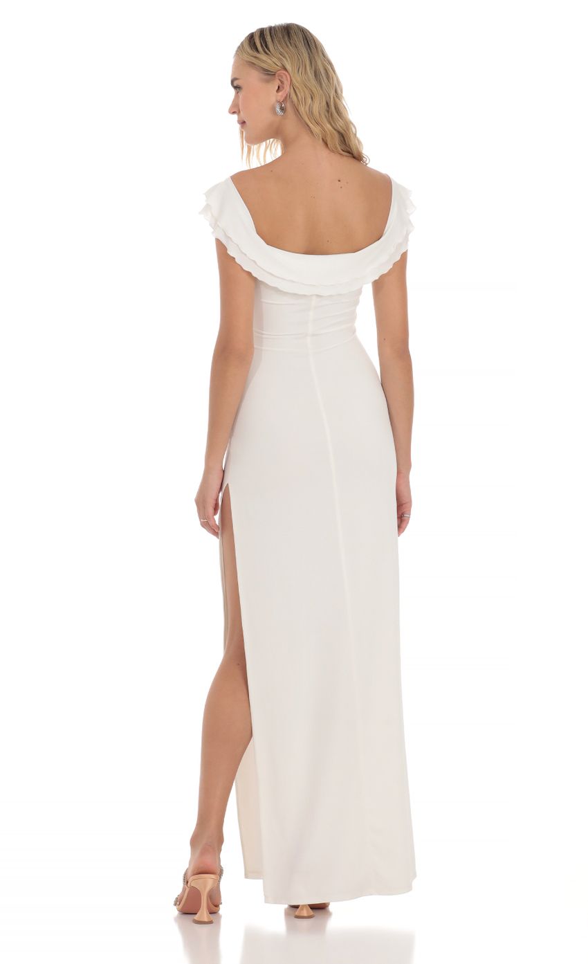 Off Shoulder Twist Maxi Dress in White