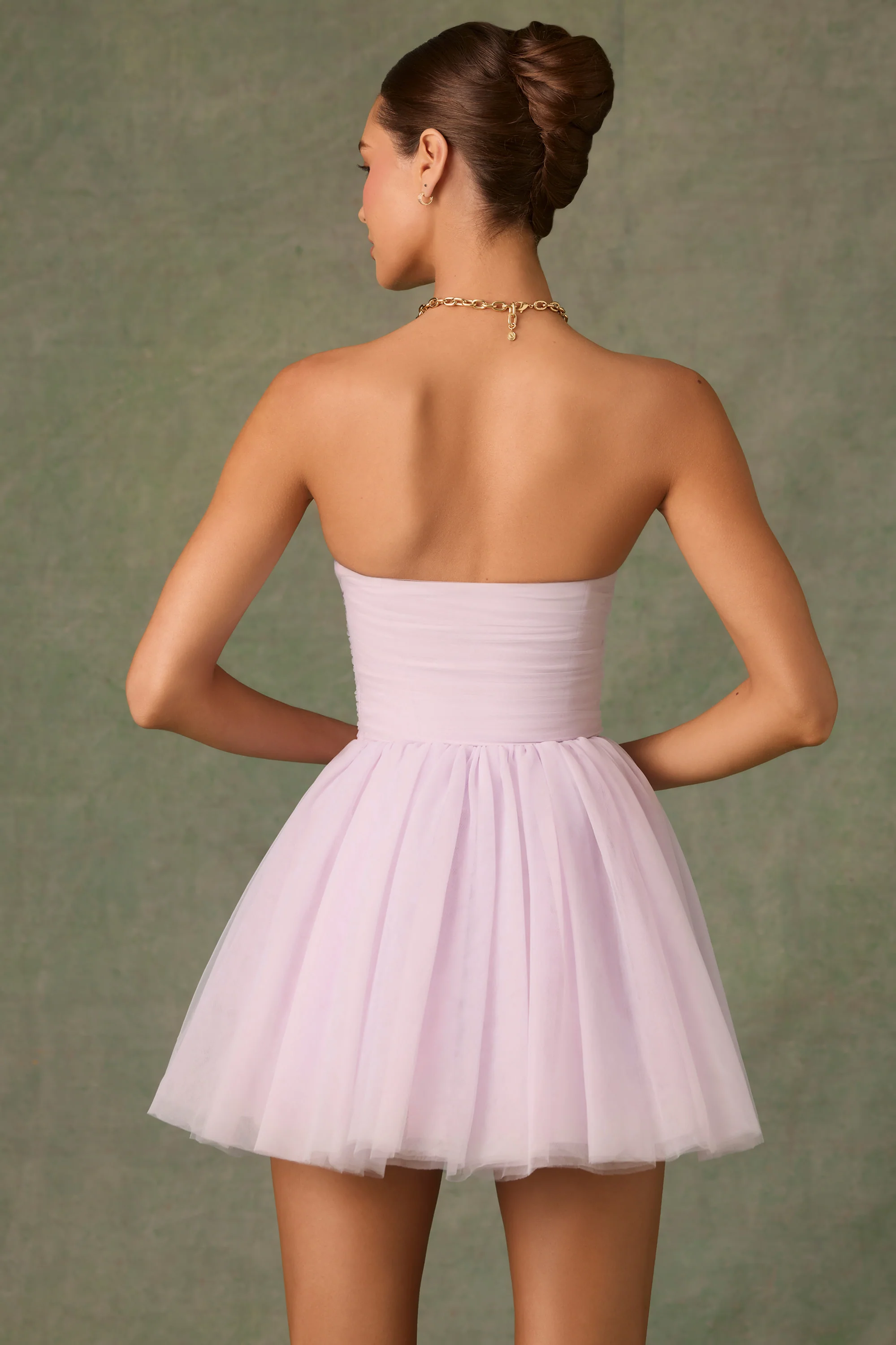 Tulle Corset Mini Dress in Lilac