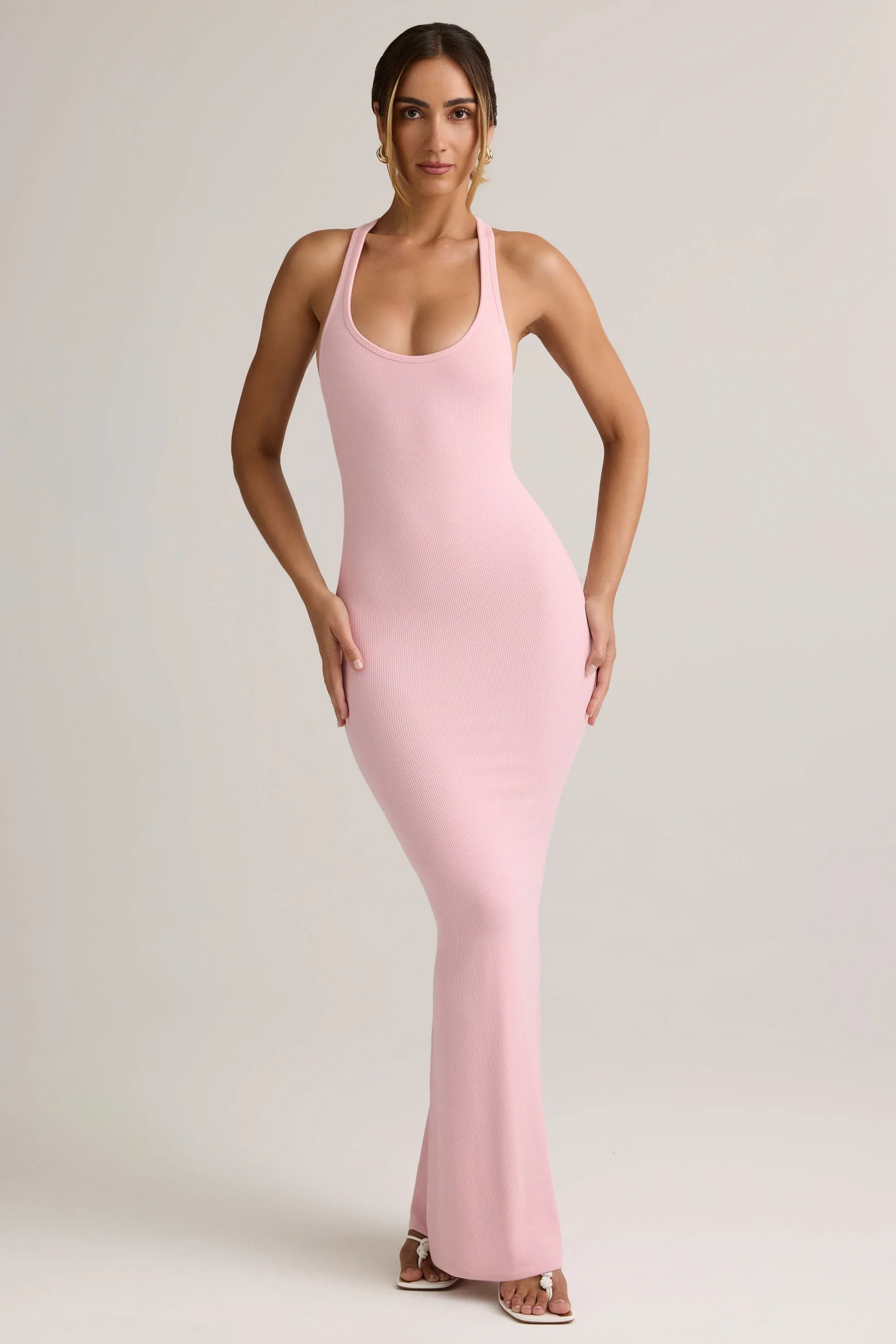 Modal Racerback Maxi Dress in Baby Pink