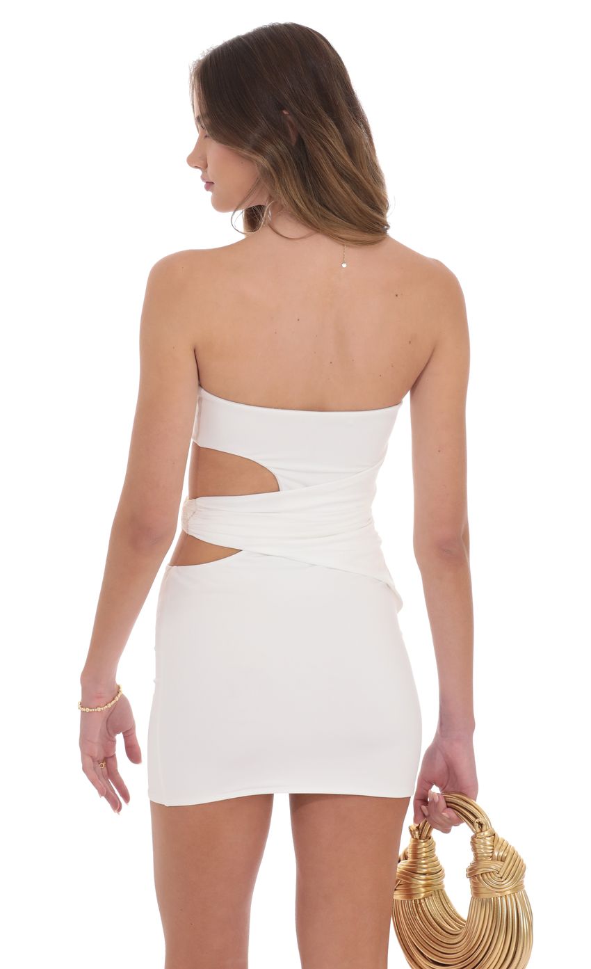 Conch Cutout Bodycon Dress in White