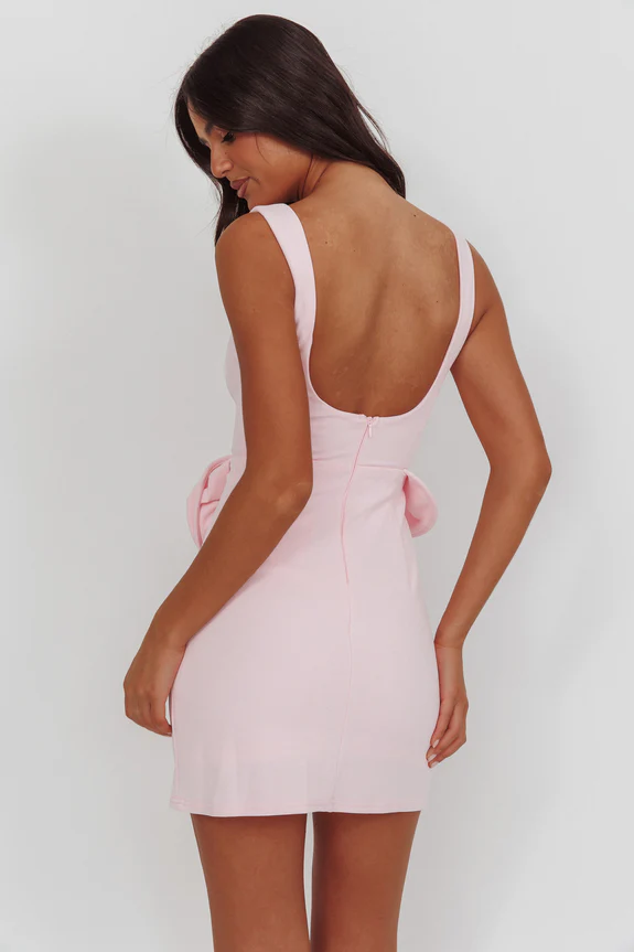 Goldy Rose Waist Decoration Mini Dress