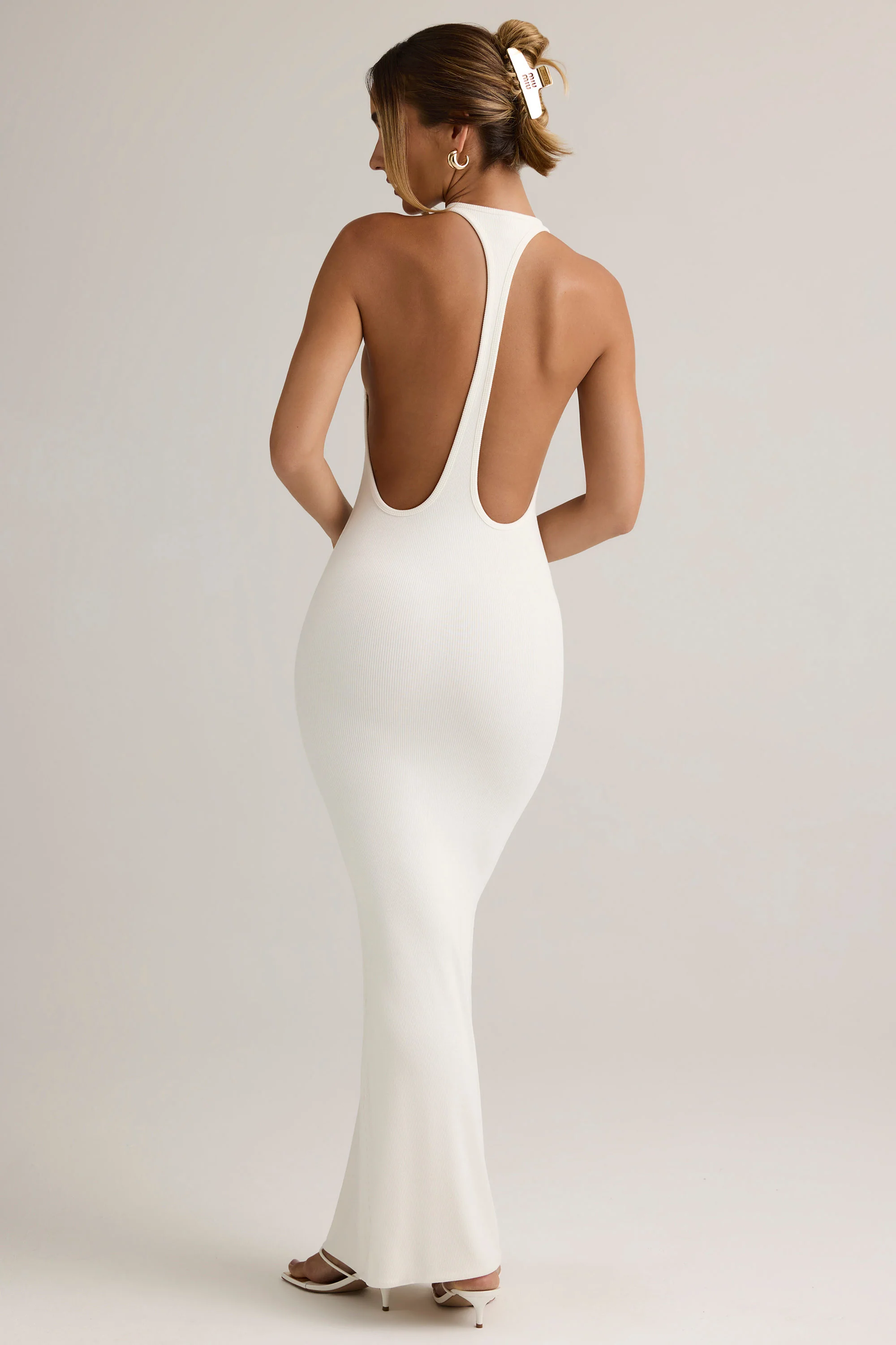 Modal Racerback Maxi Dress in White