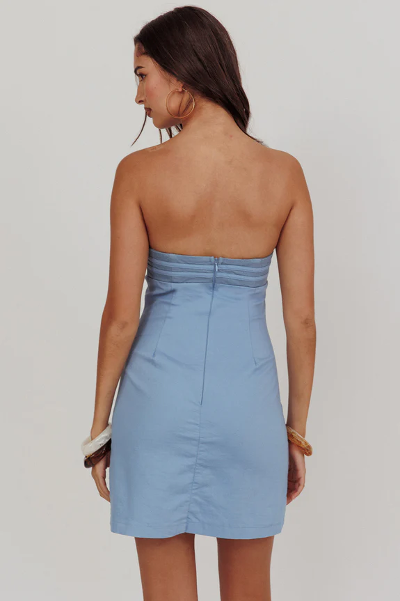 Caffeine Bow Detail Strapless Mini Dress