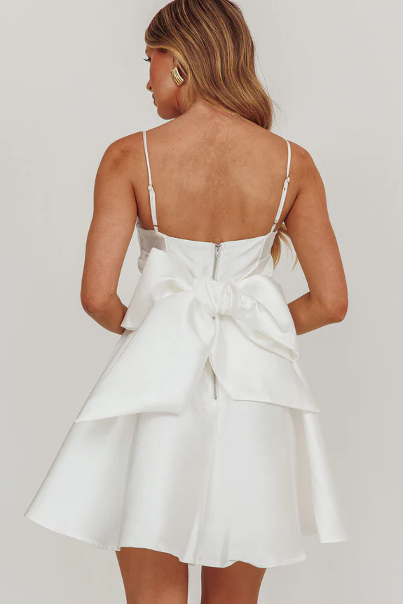 Athens Flared Bow Mini Dress