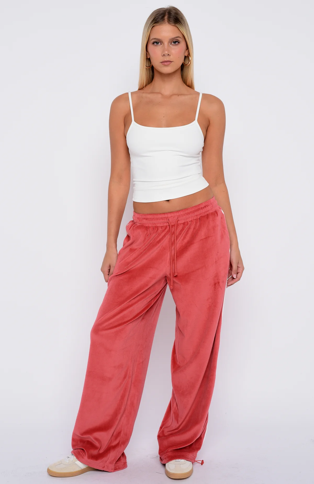 Soul Fire Velour Pants Red