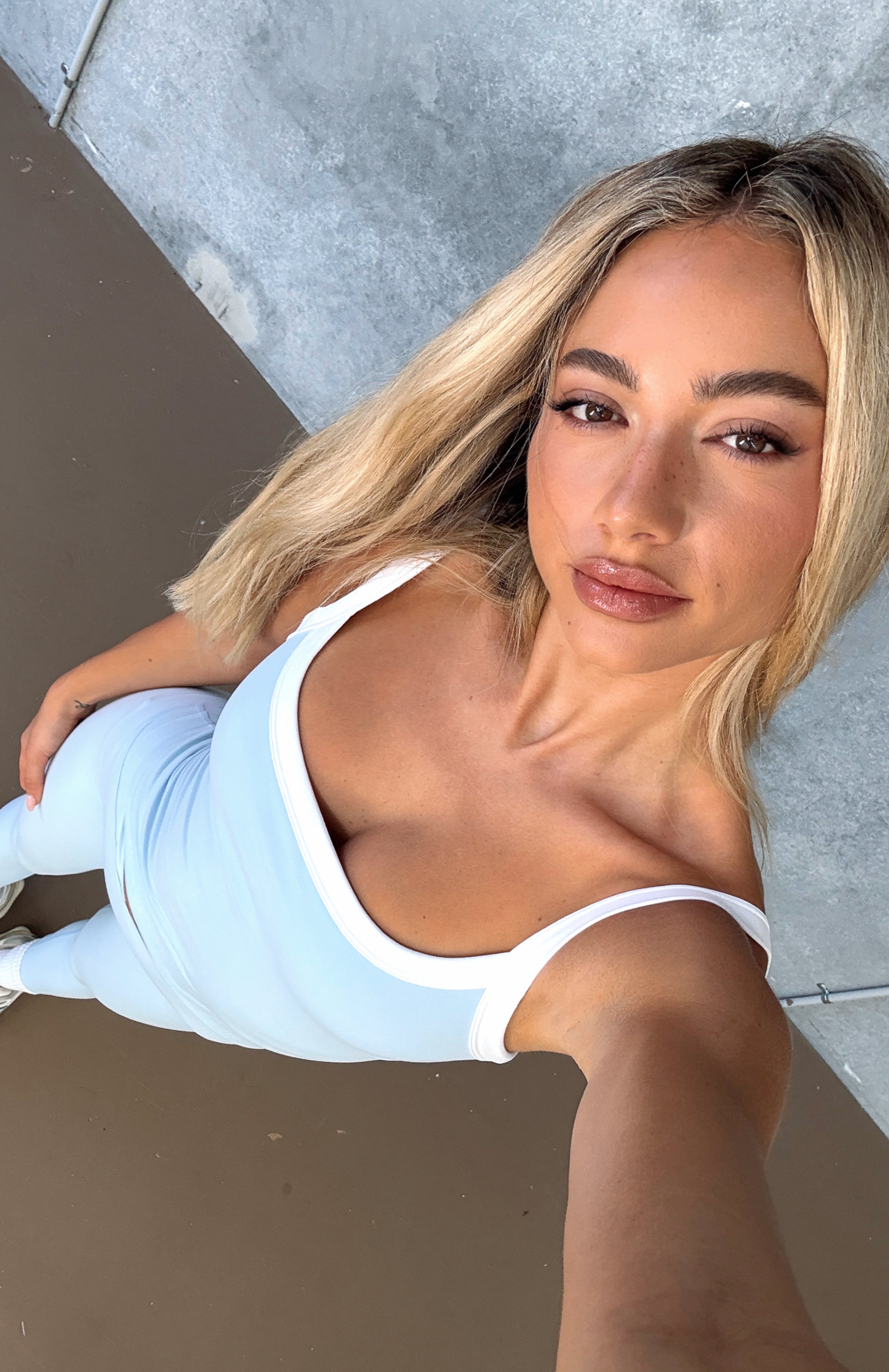 Now's The Time Crop Baby Blue/White