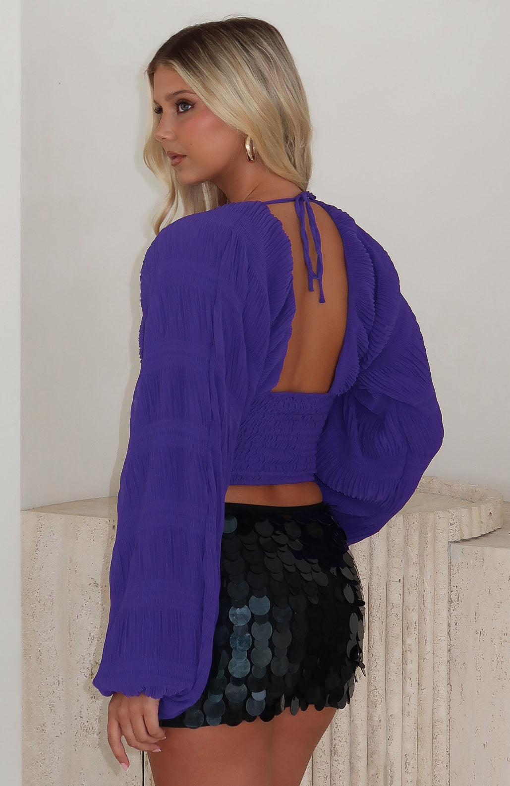 Love Shy Long Sleeve Top Violet